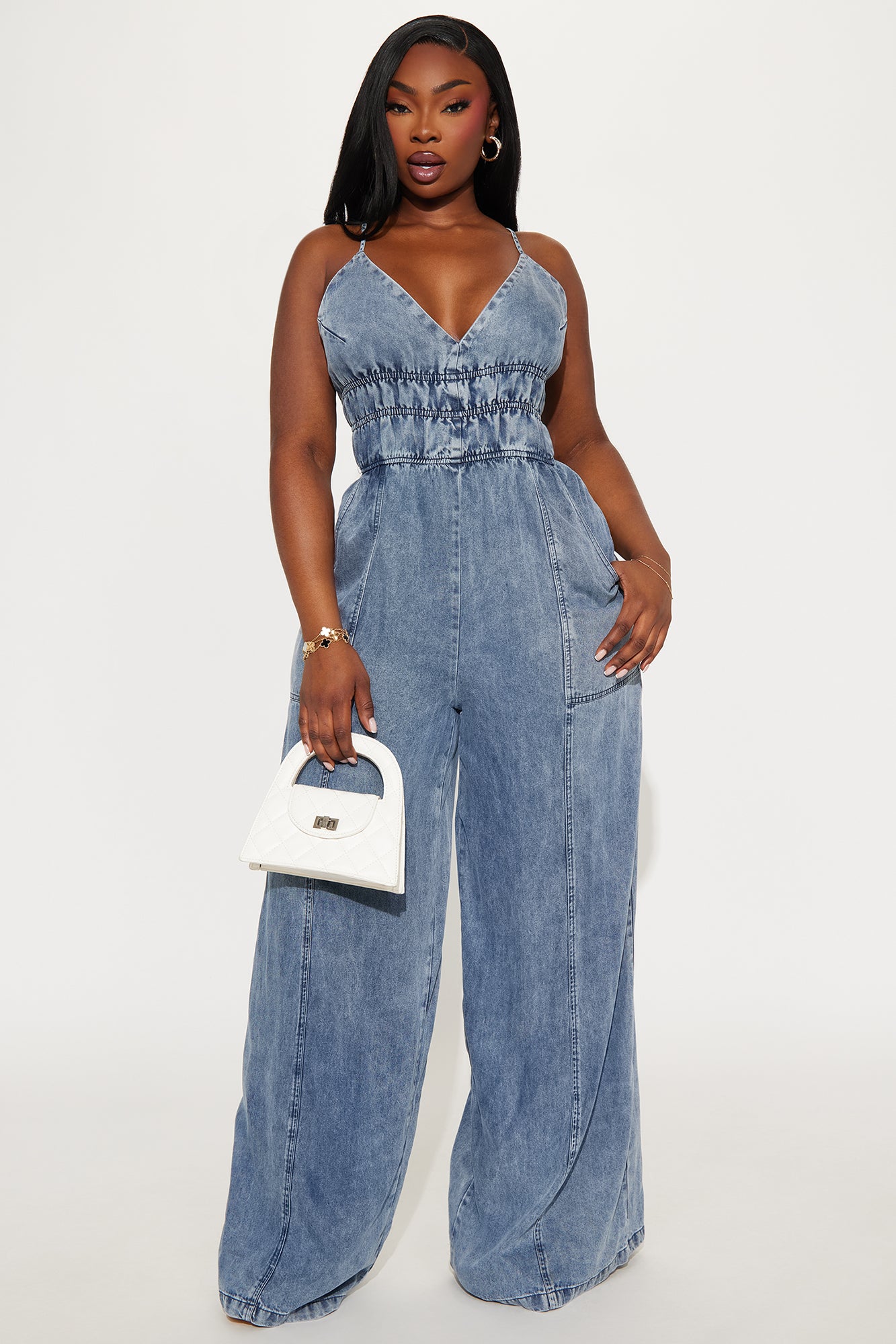 Cassidy Chambray Jumpsuit - Medium Wash - Image 4
