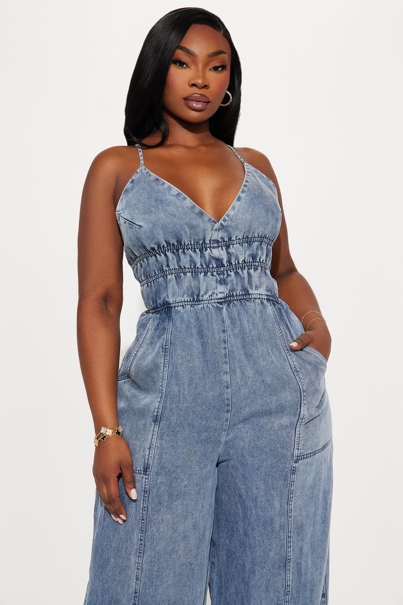 Cassidy Chambray Jumpsuit - Medium Wash - Image 5