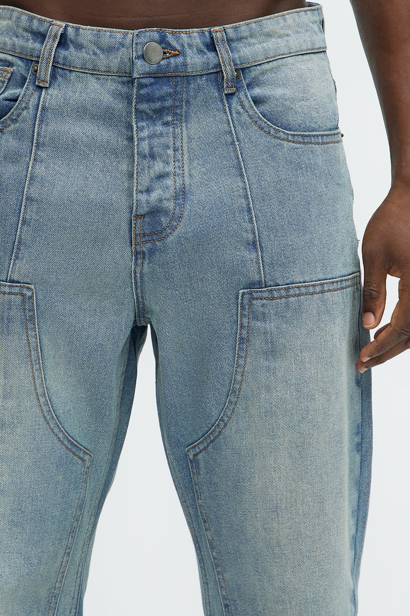 Silbano Straight Carpenter Jeans - Vintage Blue Wash - Image 4