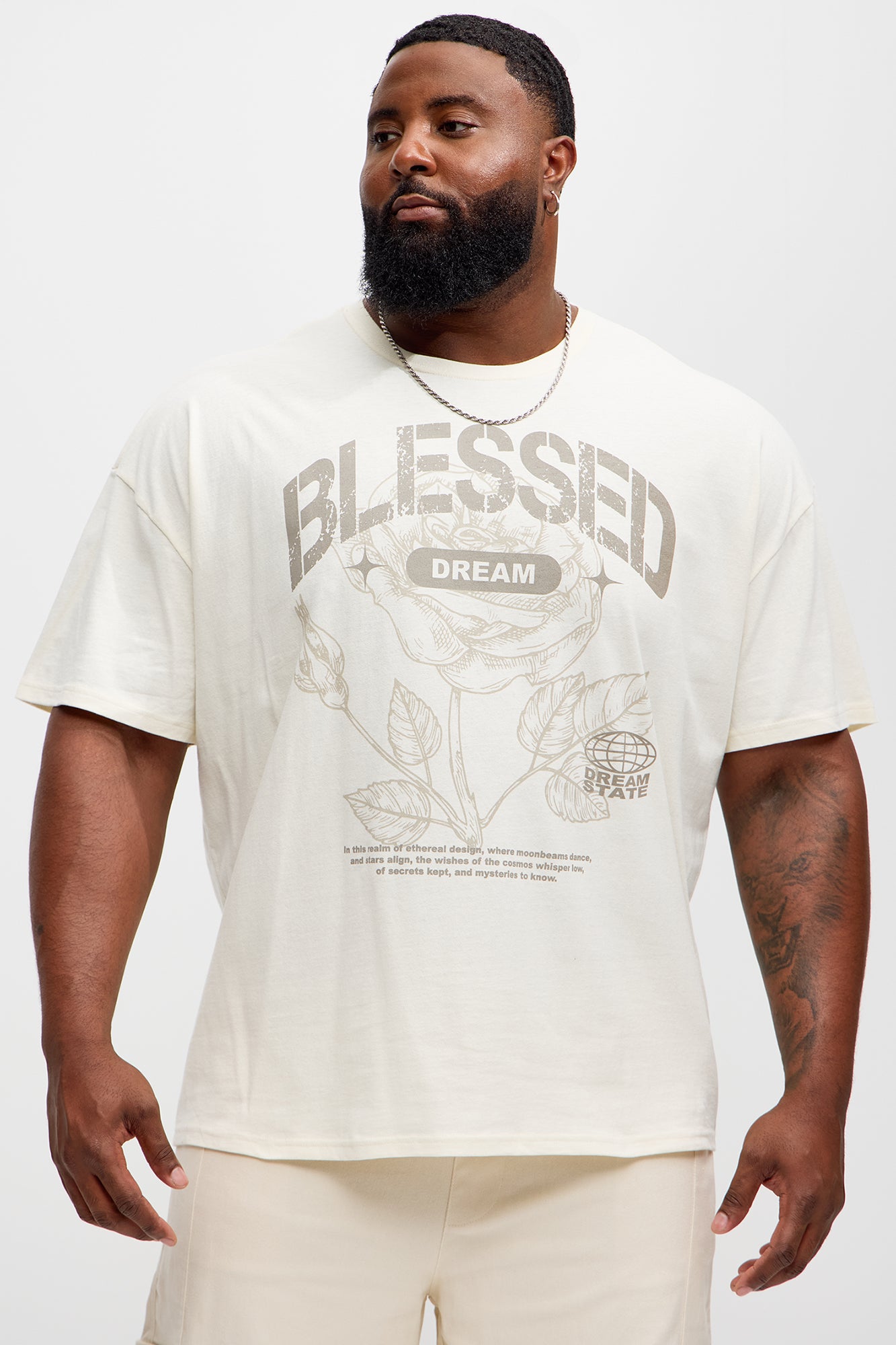 Bless Dreams Oversized Short Sleeve Tee - White - Image 4