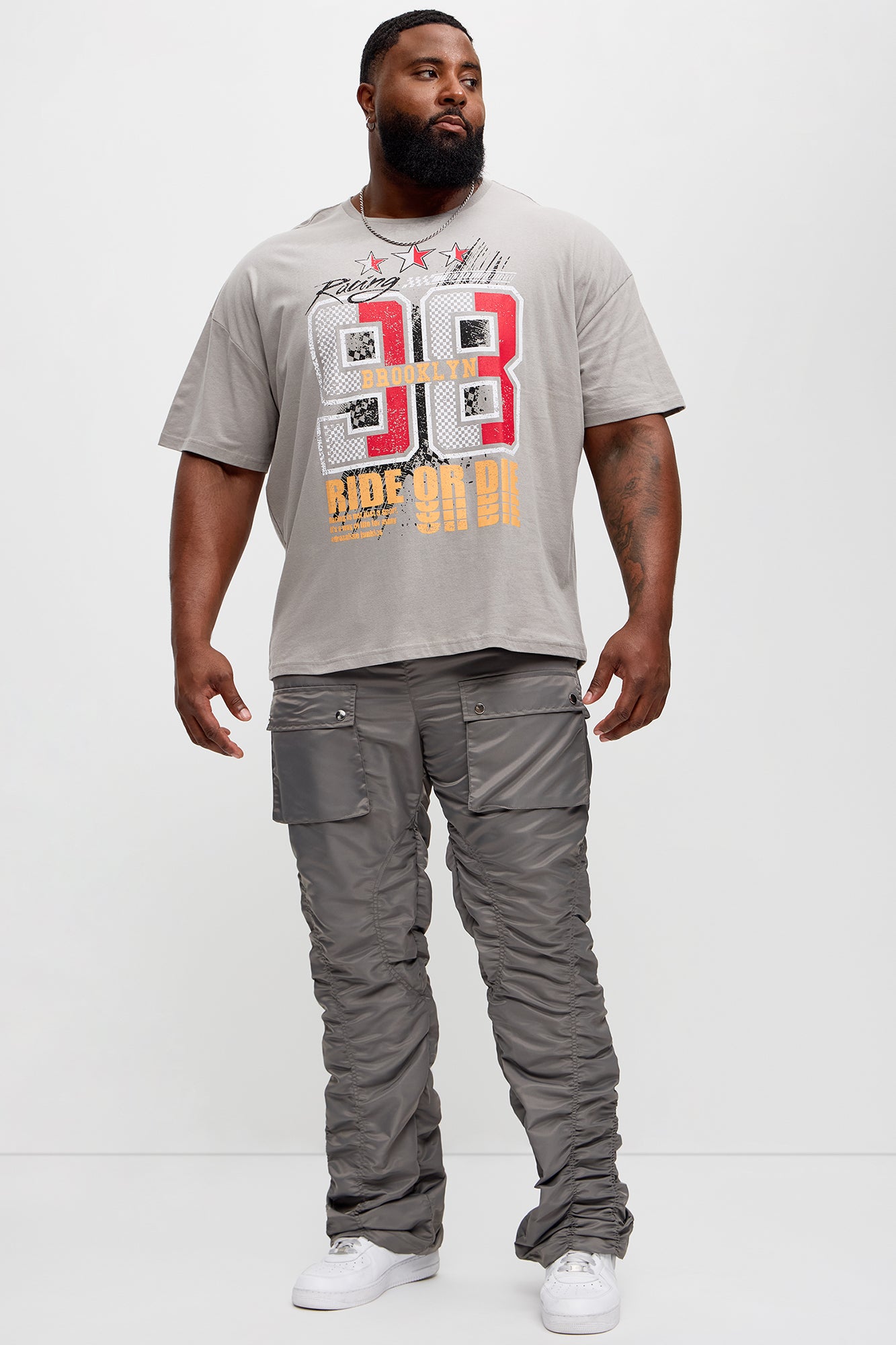 Ride Or Die Oversized Short Sleeve Tee - Charcoal - Image 5