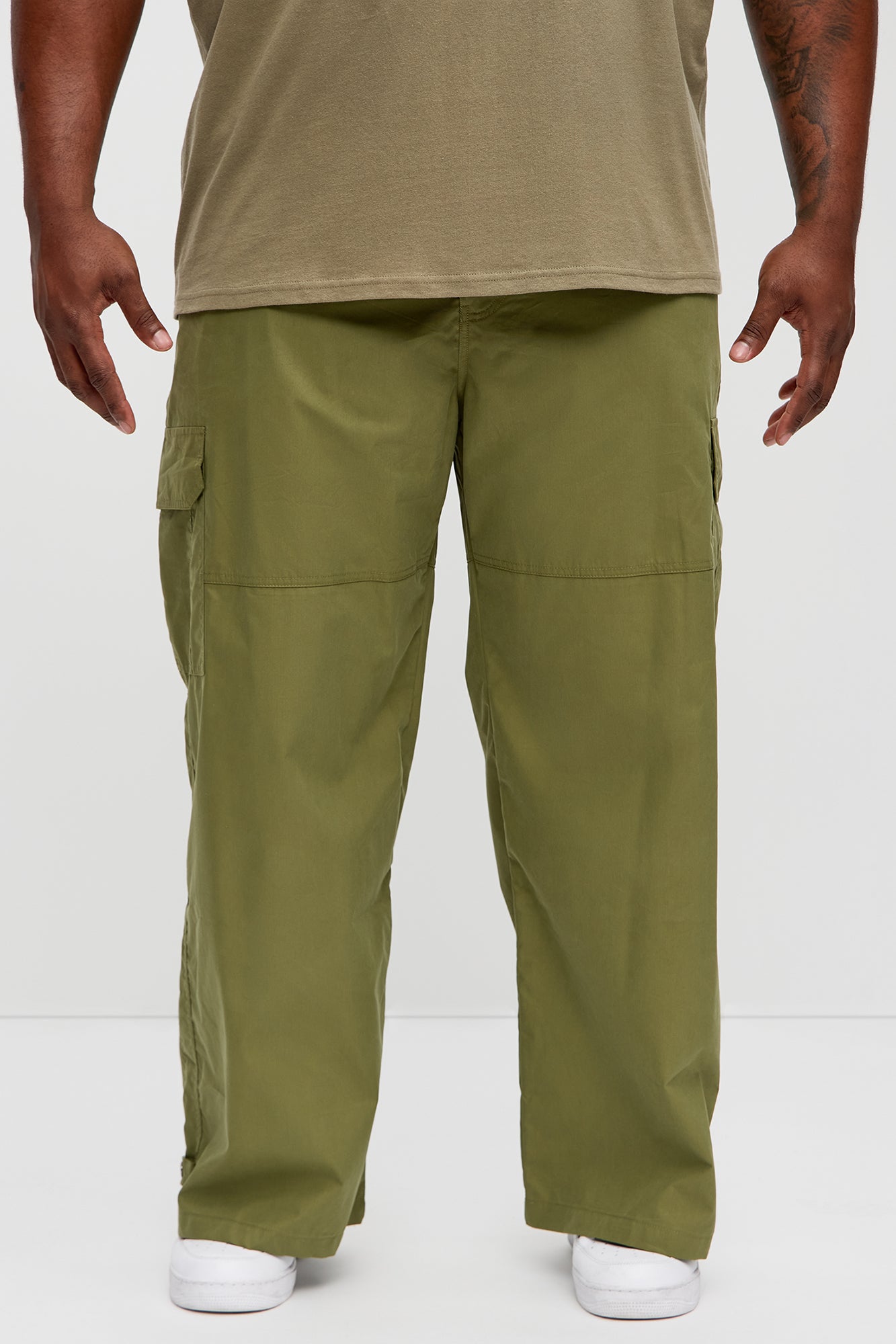 At The Time Baggy Cargo Pants - Olive - Image 6