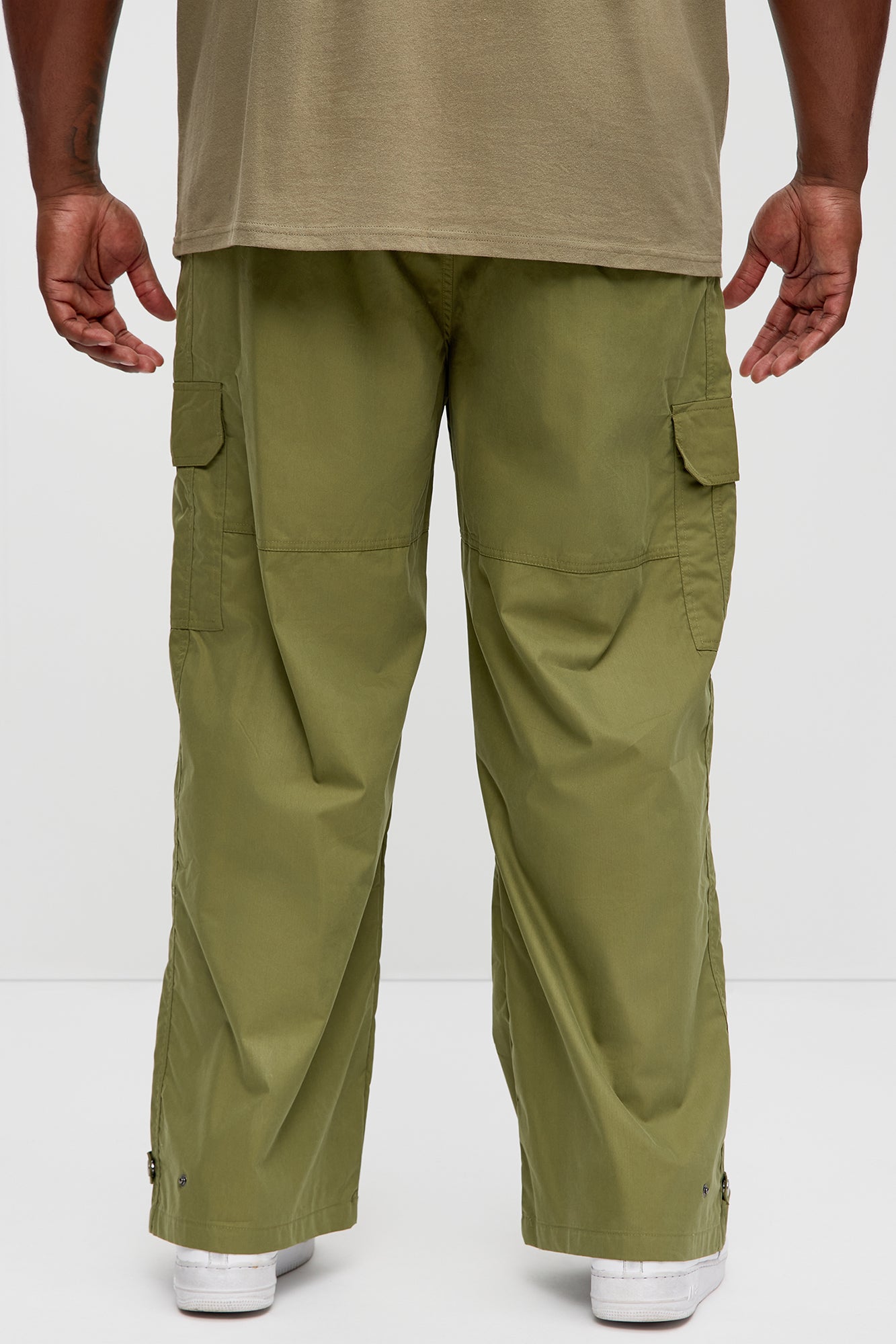 At The Time Baggy Cargo Pants - Olive - Image 9