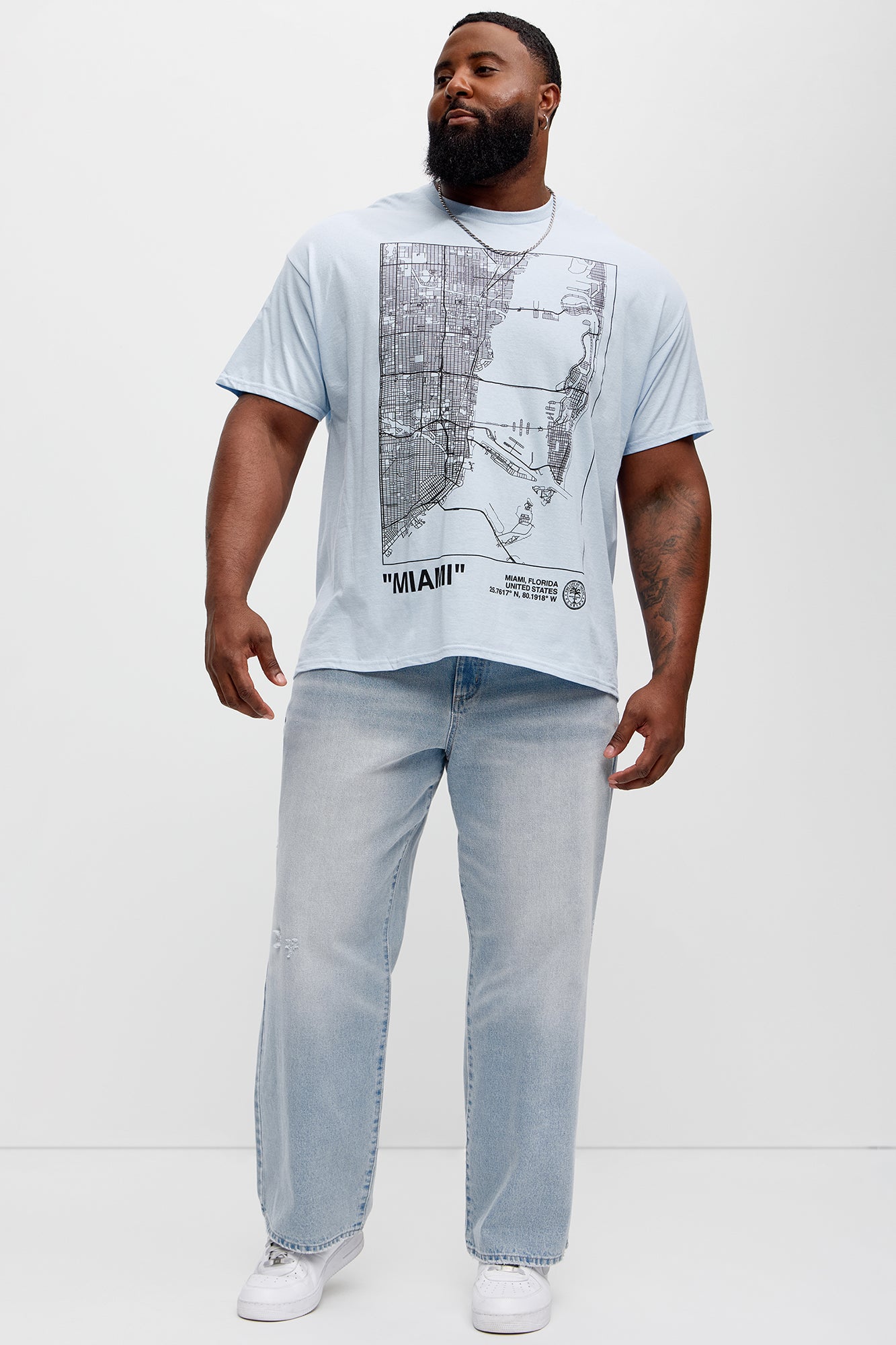 Miami Map Short Sleeve Tee - Light Blue - Image 5