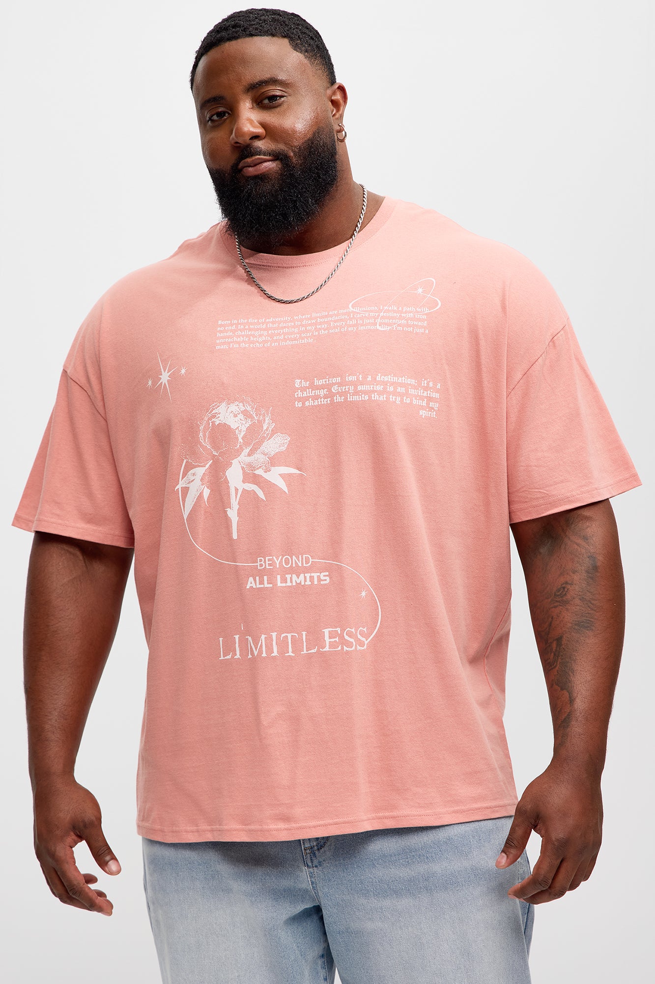 Beyond All Limits Oversized Short Sleeve Tee - Mauve - Image 4