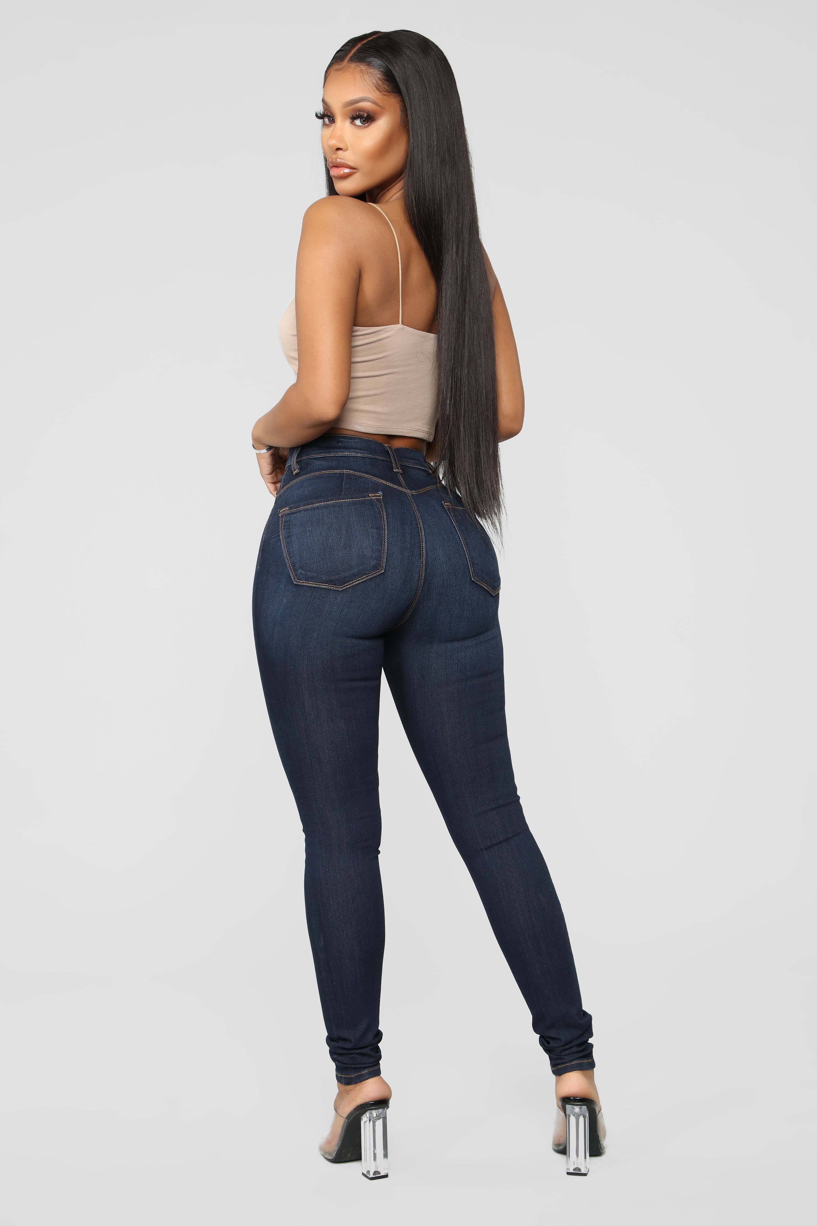 Classic Beauty Booty Lifter Skinny Jeans - Dark Denim - Image 10