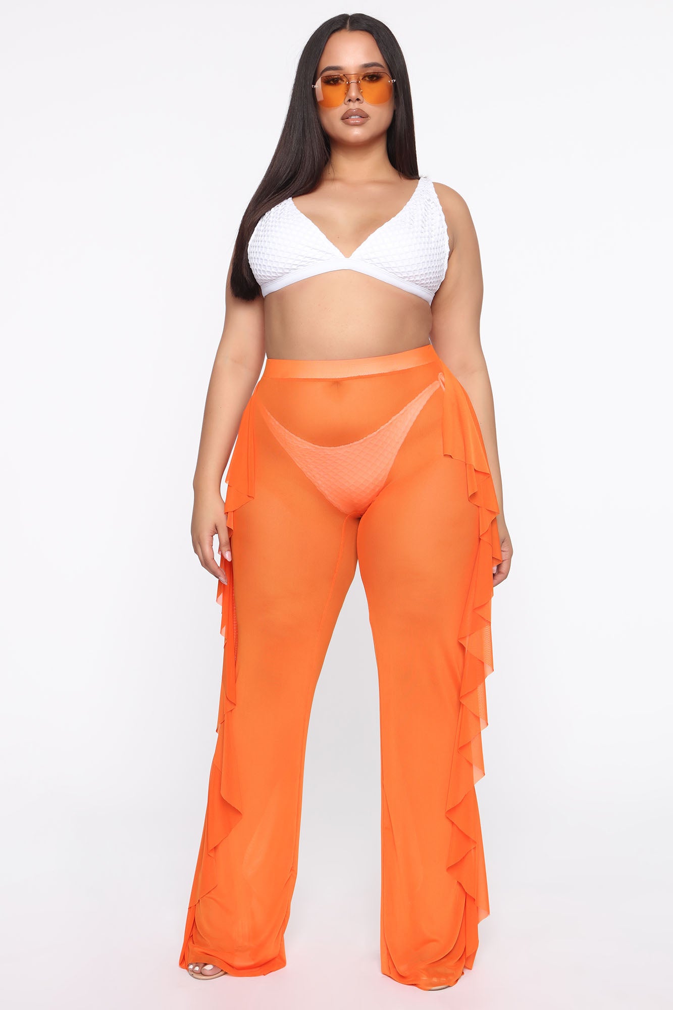 Sunshine See Through Cover Up Pant - Orange - Image 9