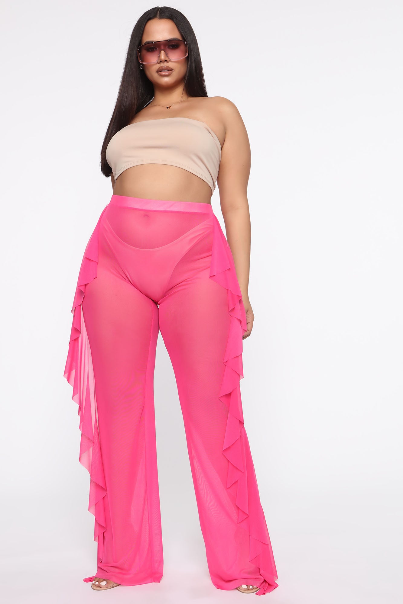 Sunshine See Through Cover Up Pant - Fuchsia - Image 10