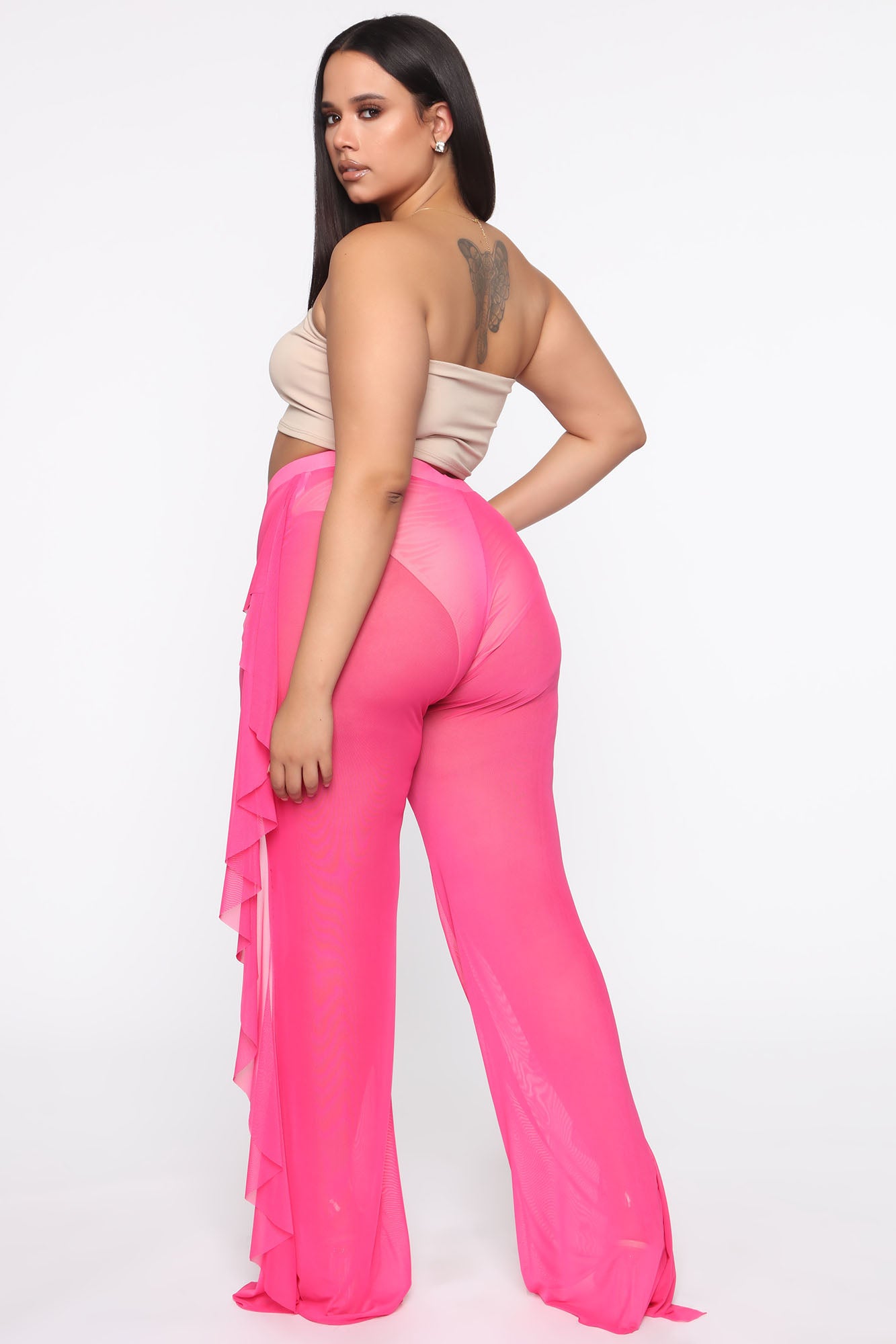 Sunshine See Through Cover Up Pant - Fuchsia - Image 12