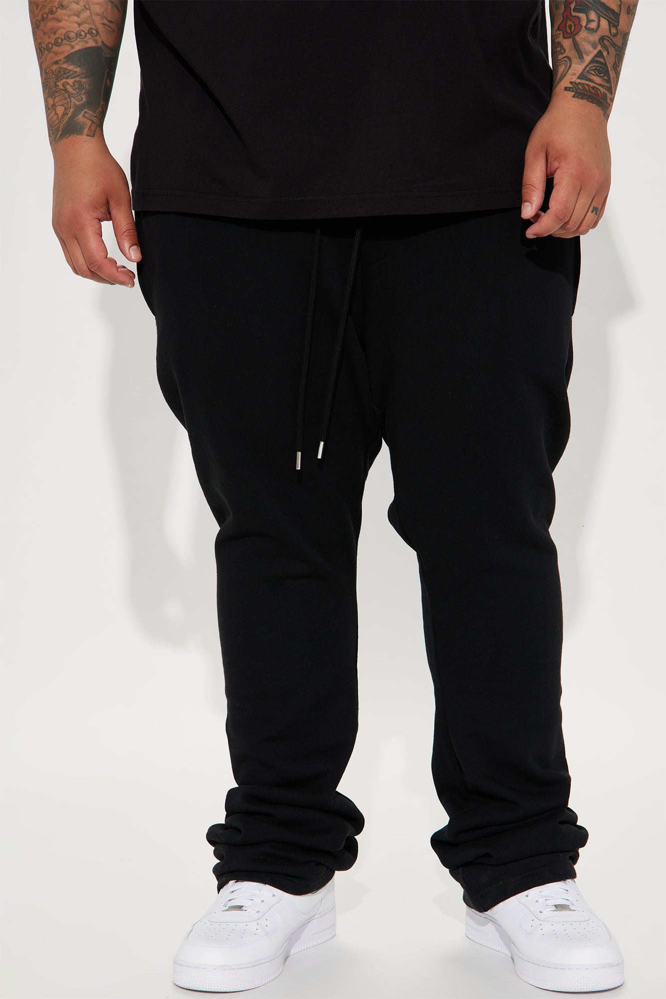 Tyson Skinny Stacked Flare Sweatpant - Black - Image 8