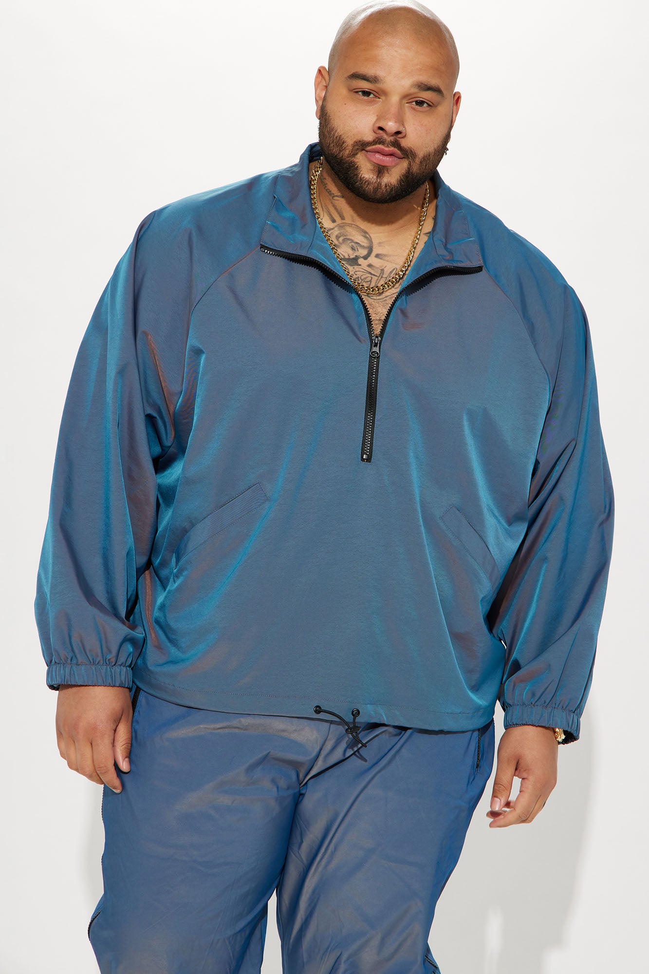 Stormy Iridescent Nylon Anorak - Blue - Image 5