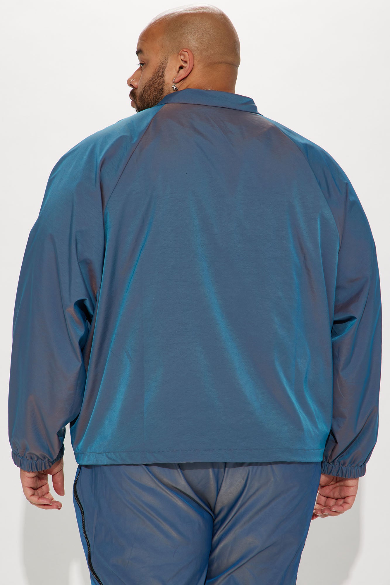 Stormy Iridescent Nylon Anorak - Blue - Image 9