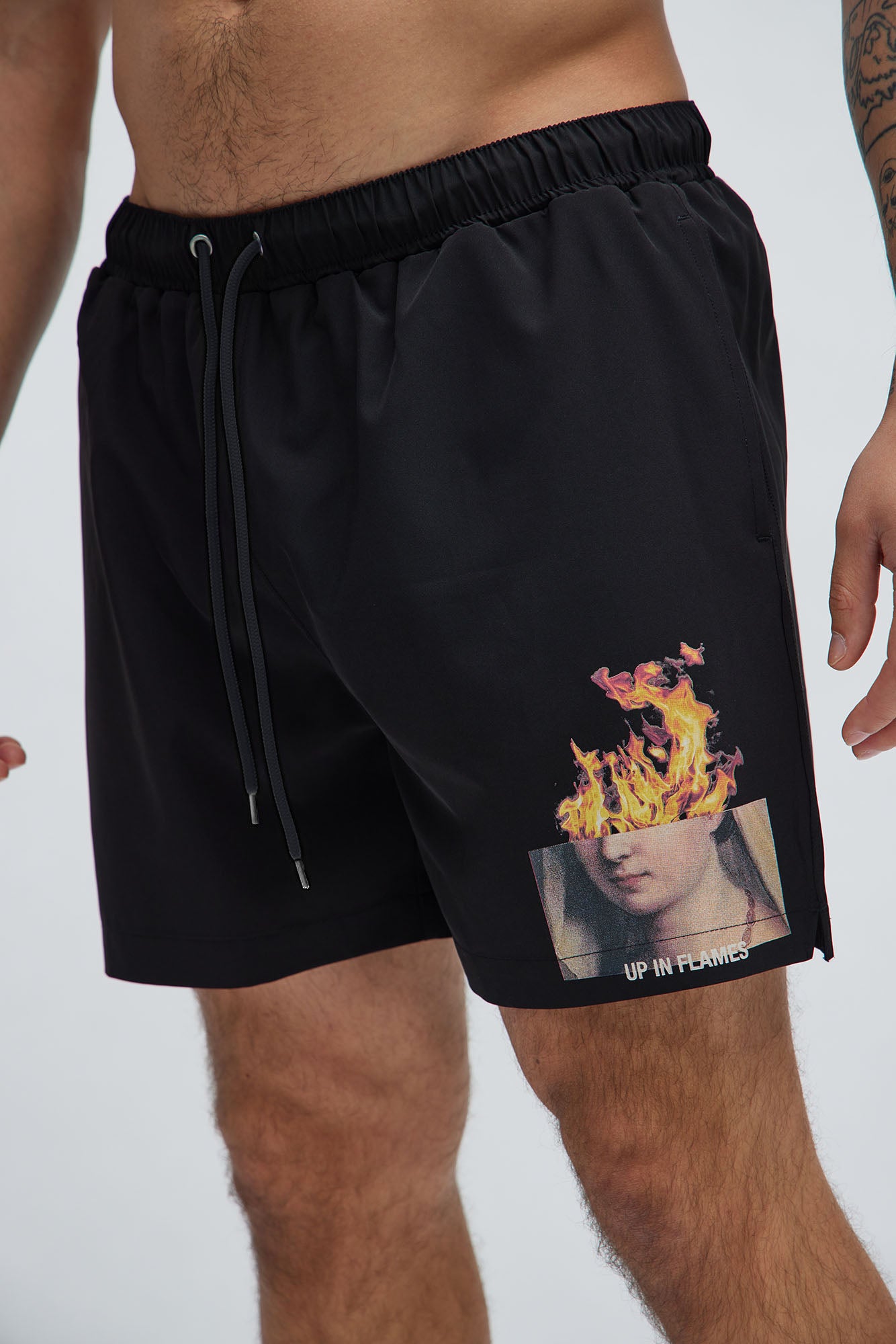 Up In Flames Swim Mid Trunk - Black - Image 3