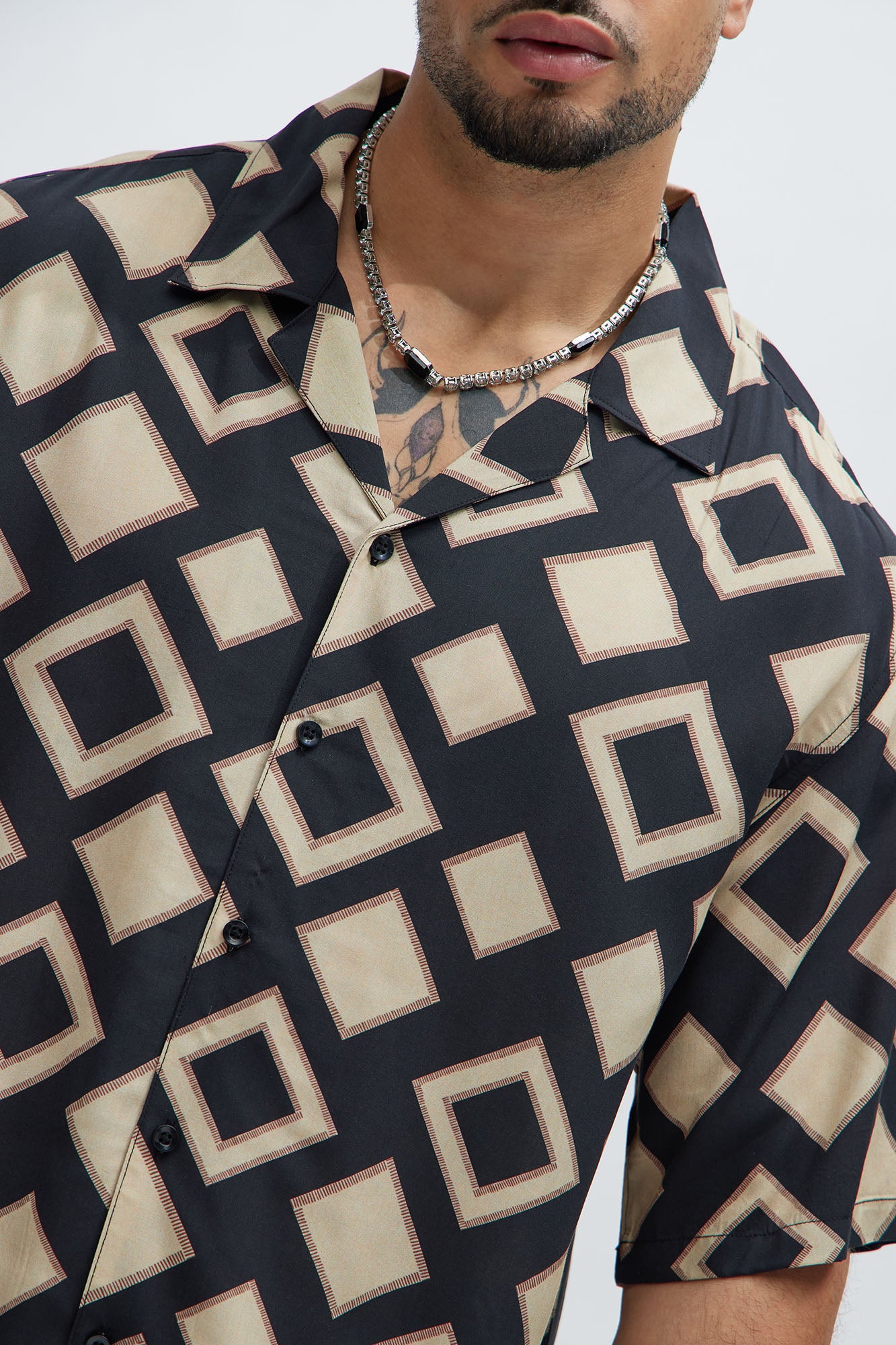 Geo Around Shirt - Black/Brown - Image 3