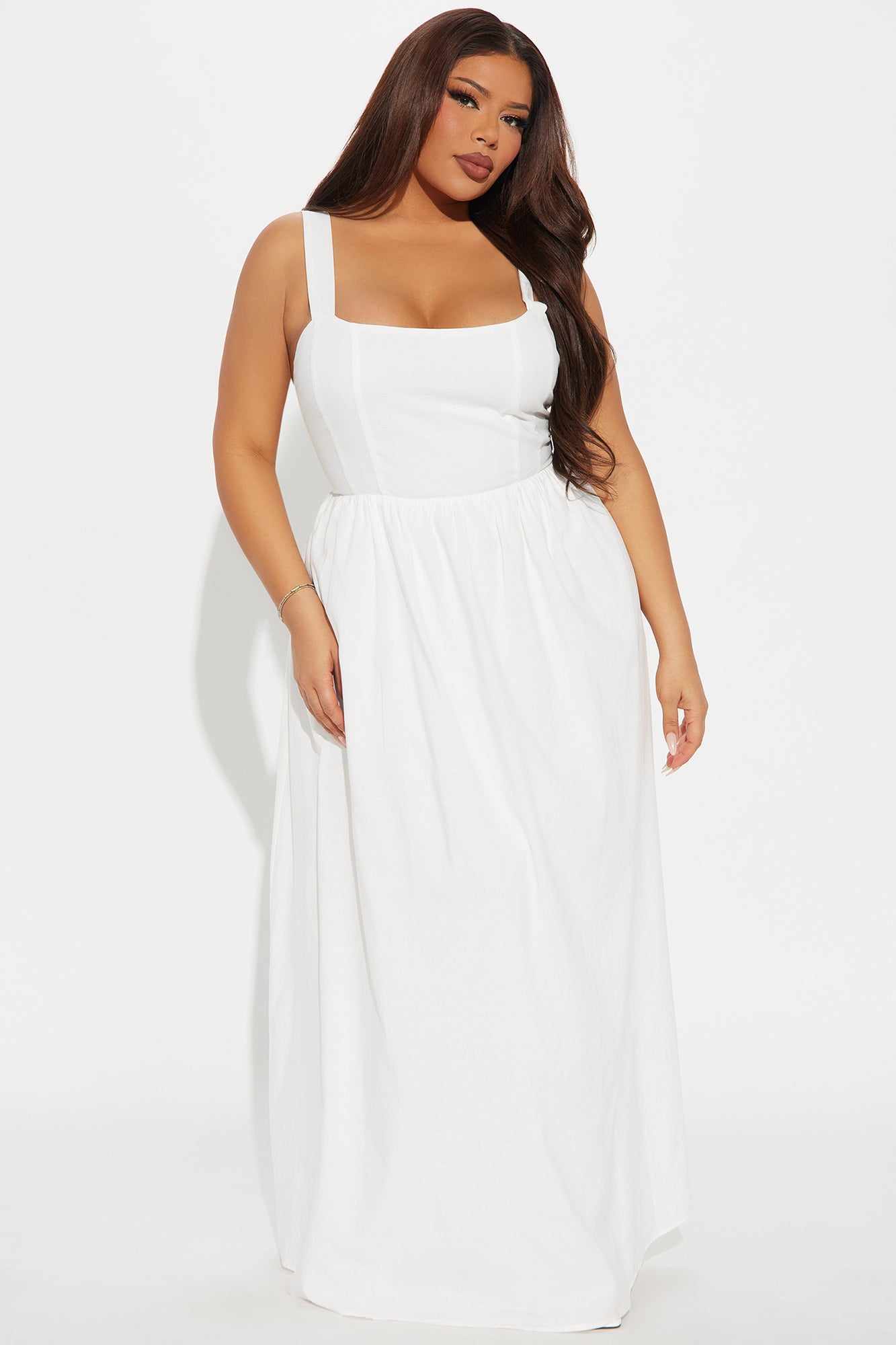 Mary Linen Maxi Dress - White - Image 4