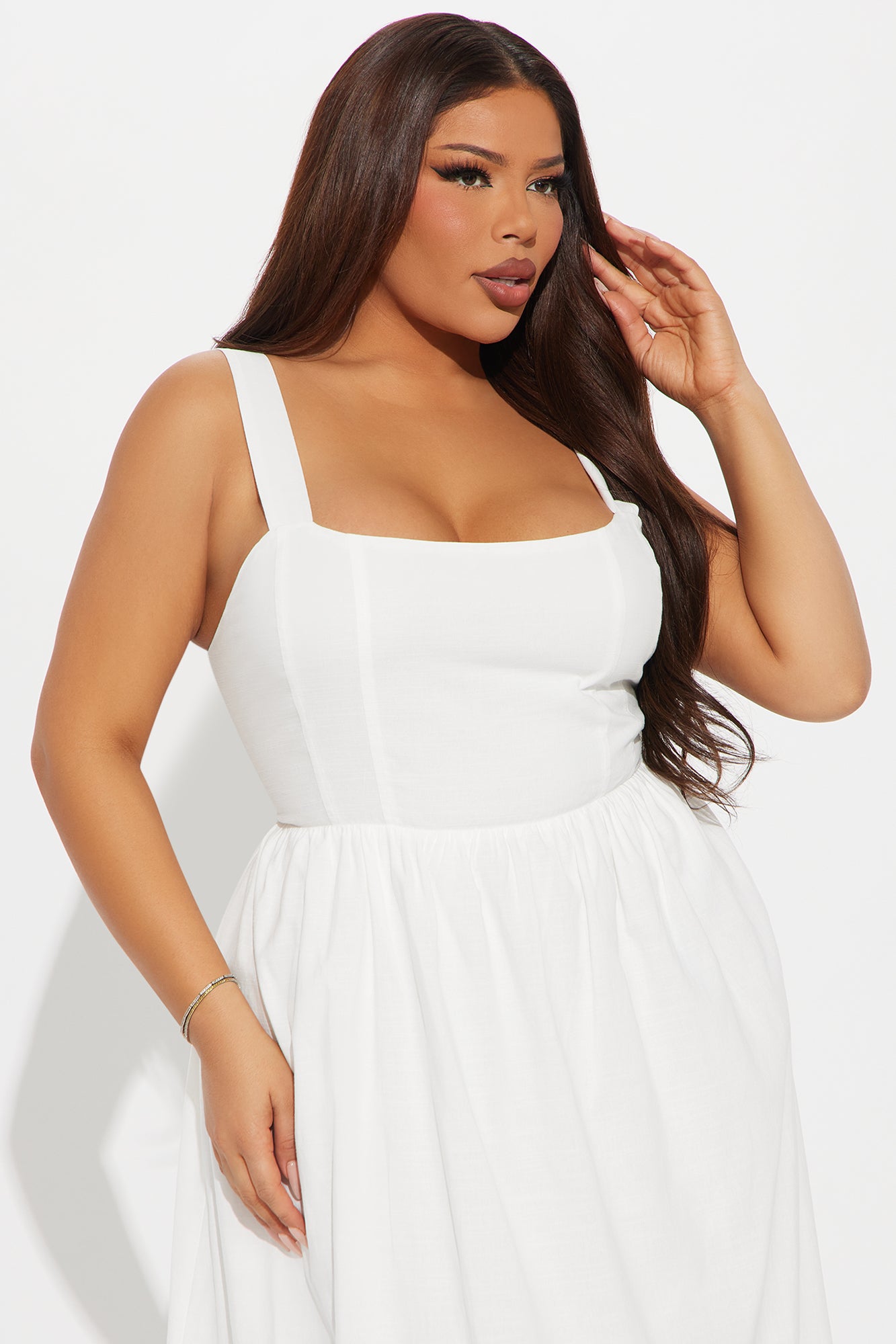 Mary Linen Maxi Dress - White - Image 5