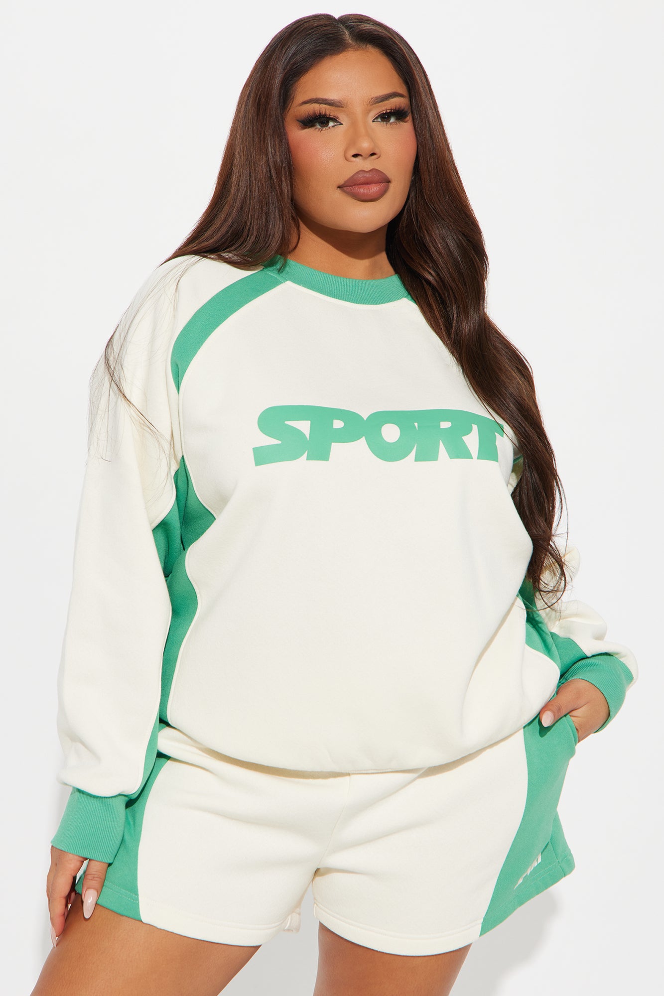 Sport Fleece Short Set - Cream/combo - Image 5