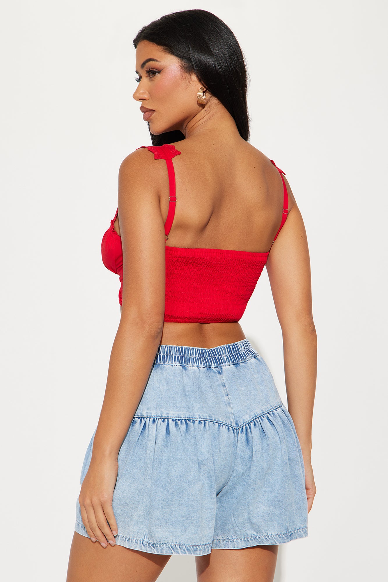 Cottage Core Corset Top - Red - Image 3