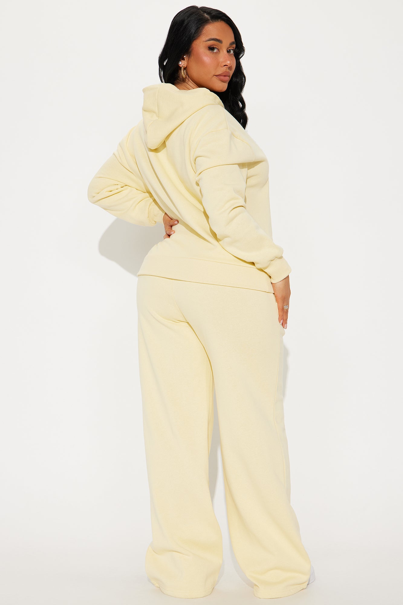 Totally Peachy Fleece Sweatsuit Set - Yellow - Image 4