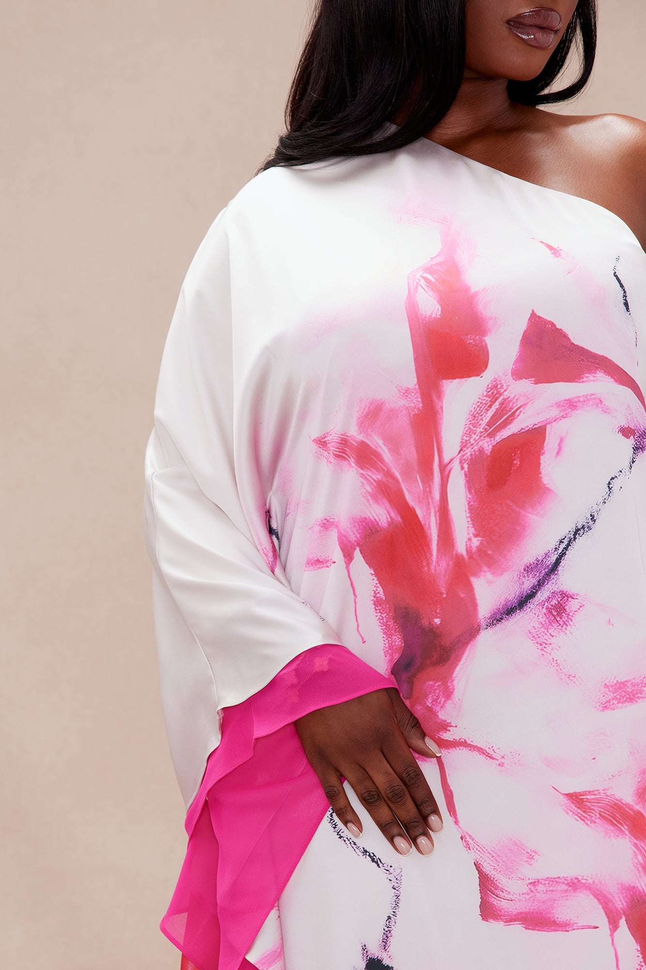 Prettiest Occasion Satin Maxi Dress - Pink/combo - Image 7