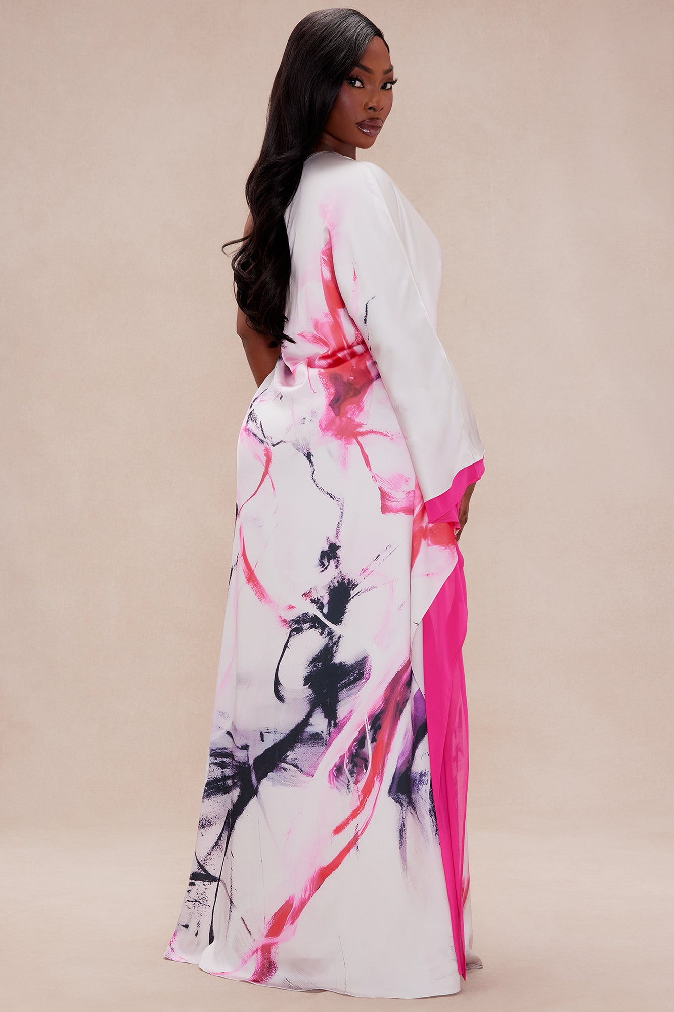 Prettiest Occasion Satin Maxi Dress - Pink/combo - Image 8