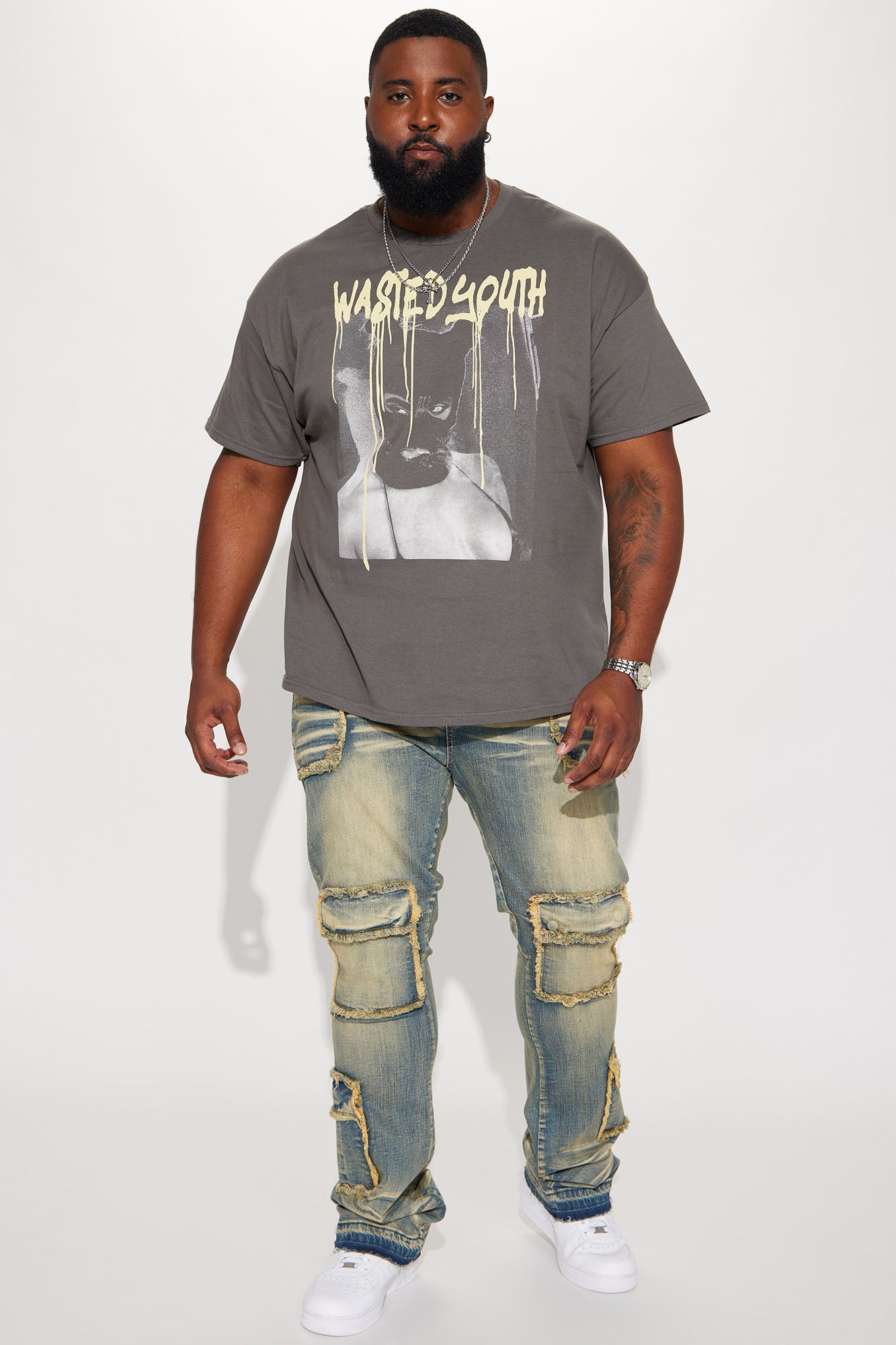 Can I Cargo Stacked Skinny Flare Jeans - Vintage Blue Wash - Image 6