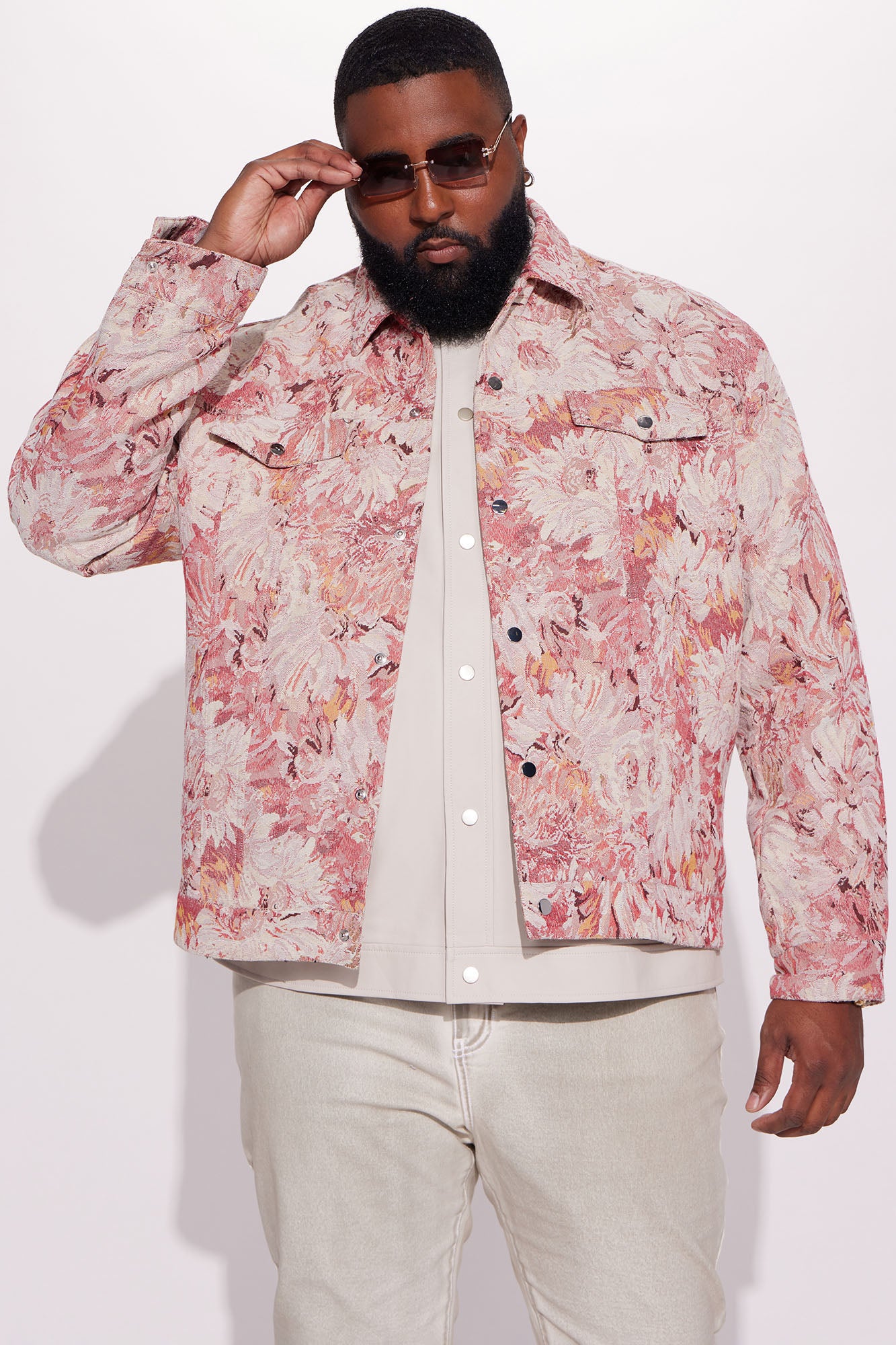 All You Need Is Tapestry Trucker Jacket - Pink/combo - Image 6