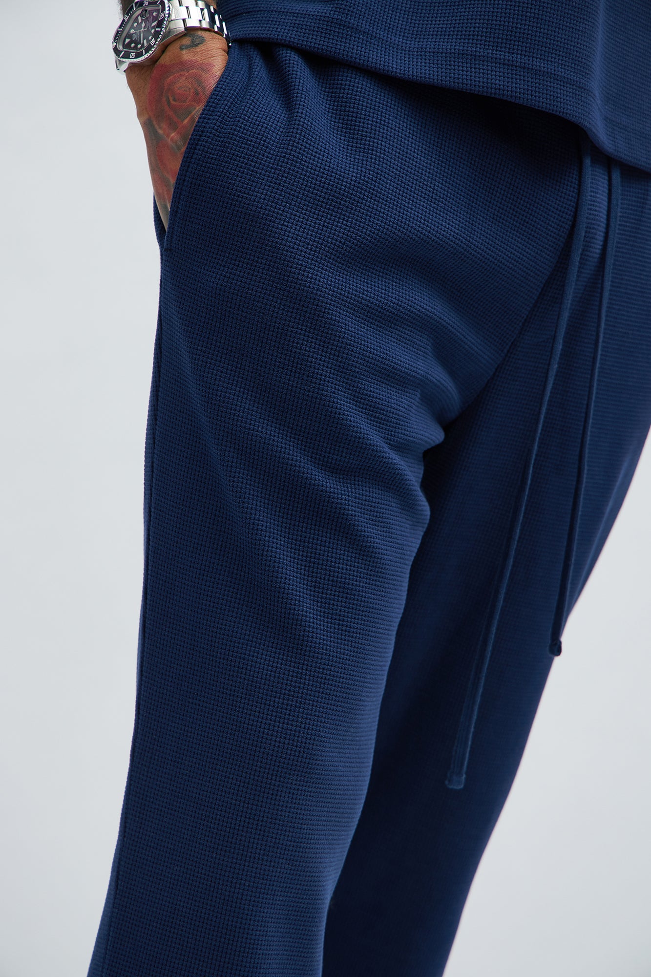 Cairo Textured Straight Pants - Navy - Image 4
