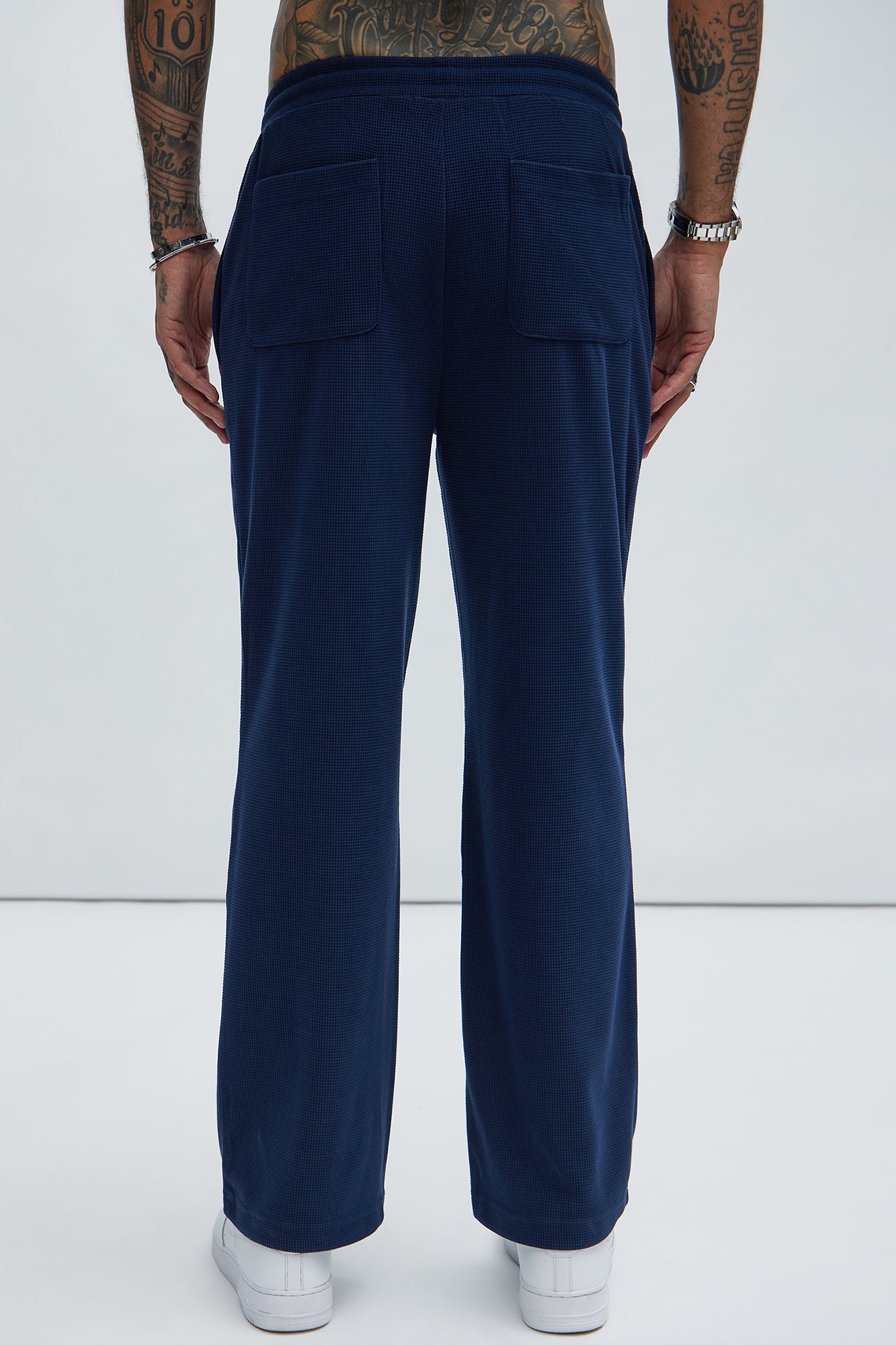 Cairo Textured Straight Pants - Navy - Image 5