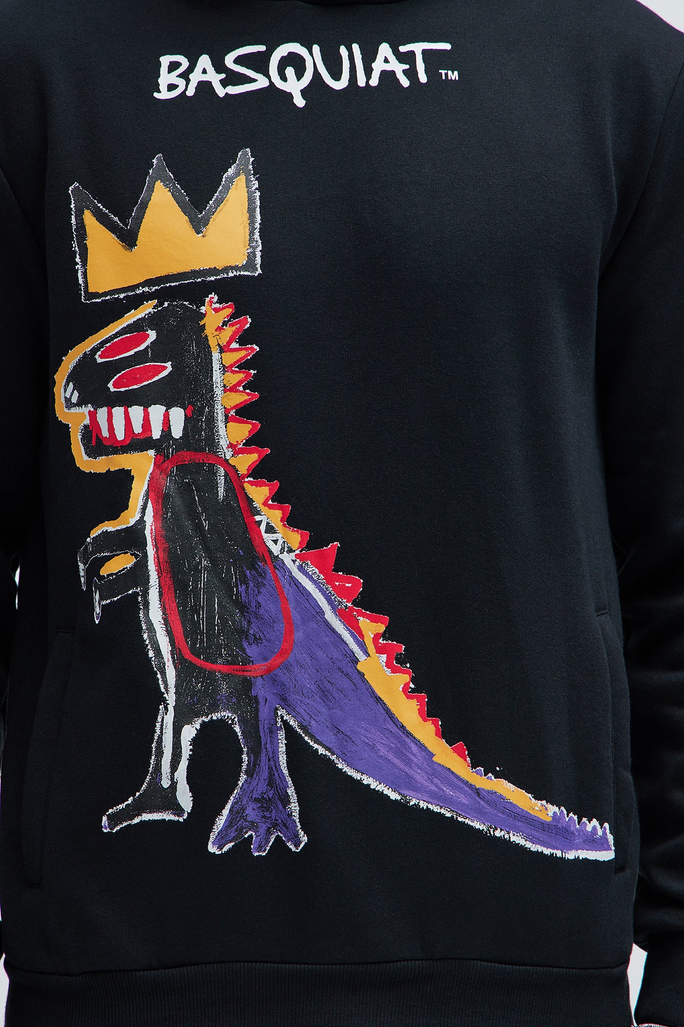 Basquiat Dinosaur Hoodie - Black - Image 3