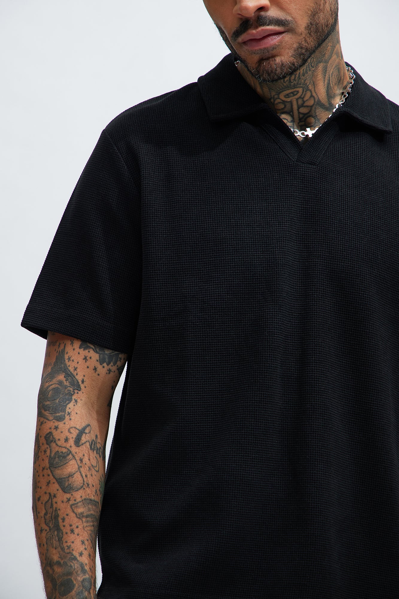 Cairo Textured Polo - Black - Image 3