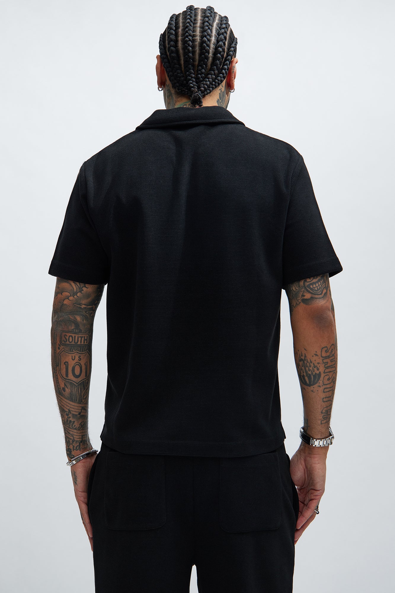 Cairo Textured Polo - Black - Image 4