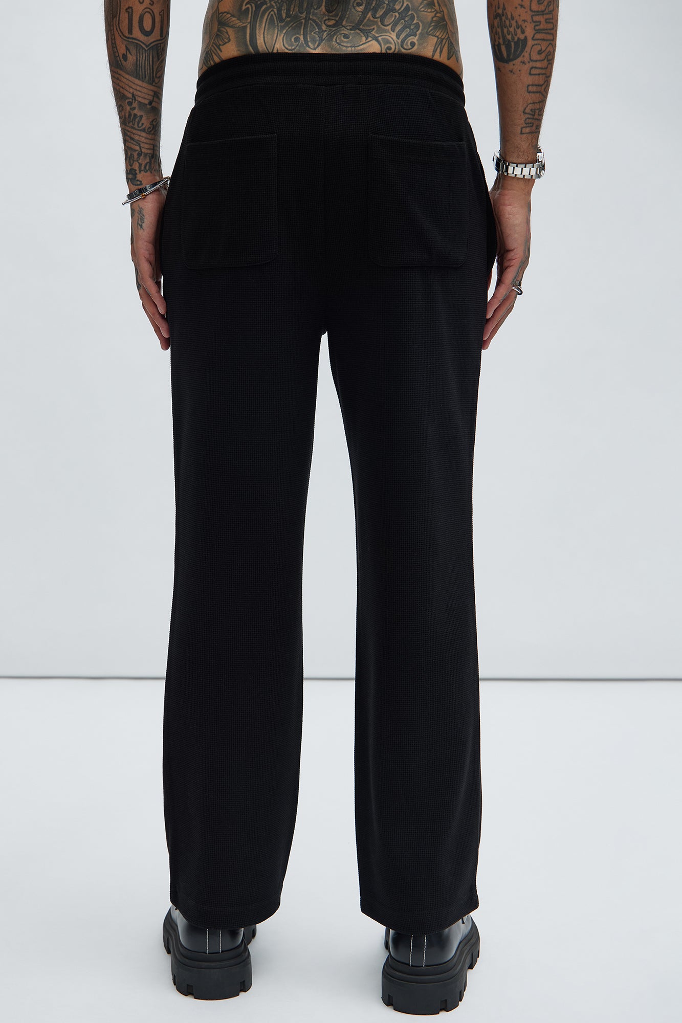 Cairo Textured Straight Pants - Black - Image 5