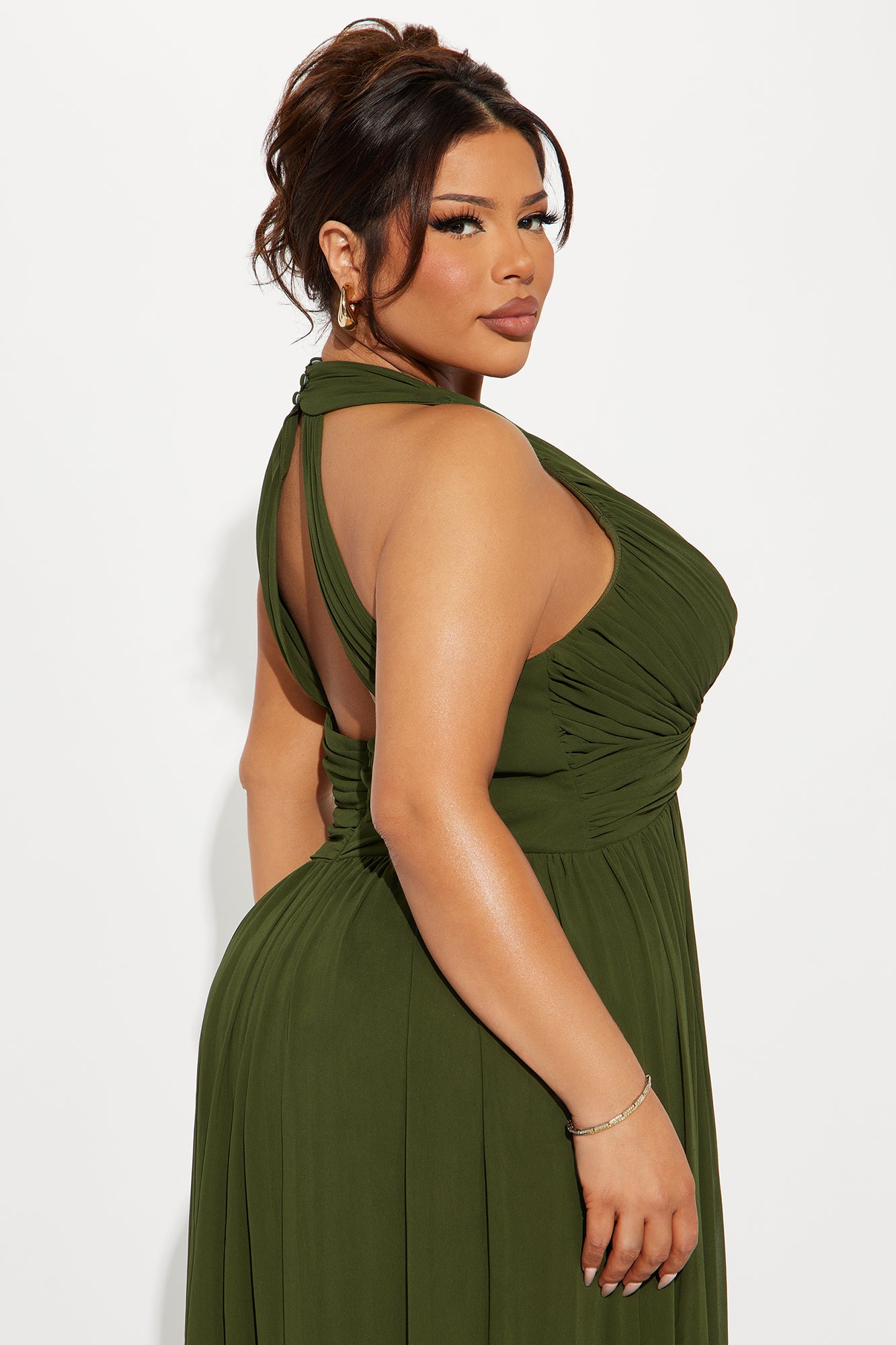 Hannah Chiffon Maxi Dress - Olive - Image 7