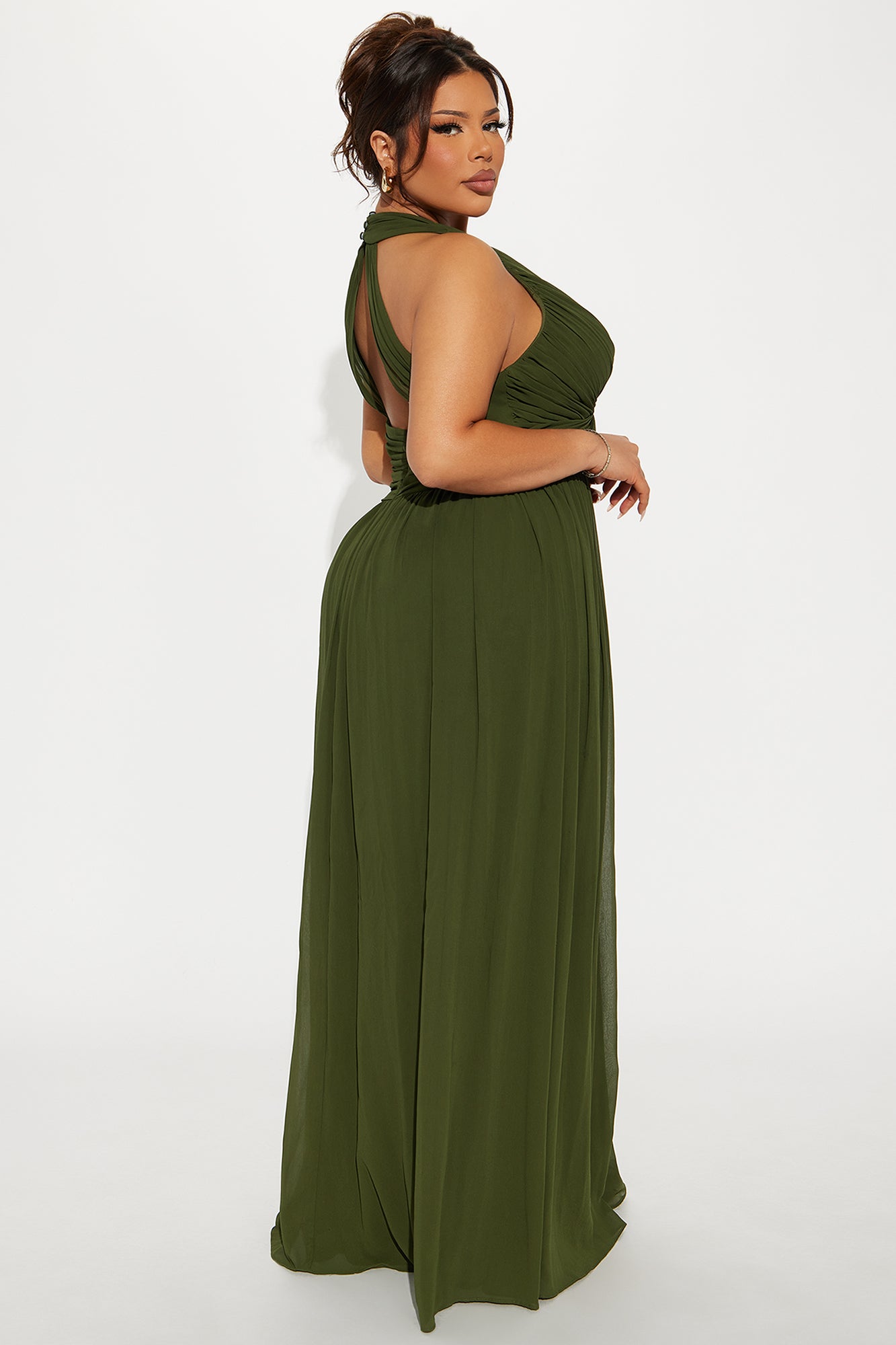 Hannah Chiffon Maxi Dress - Olive - Image 6
