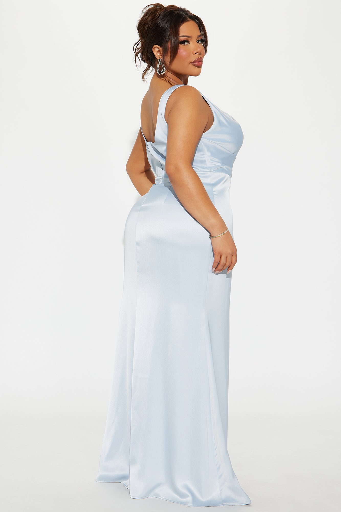 Jessica Satin Maxi Dress - Light Blue - Image 6