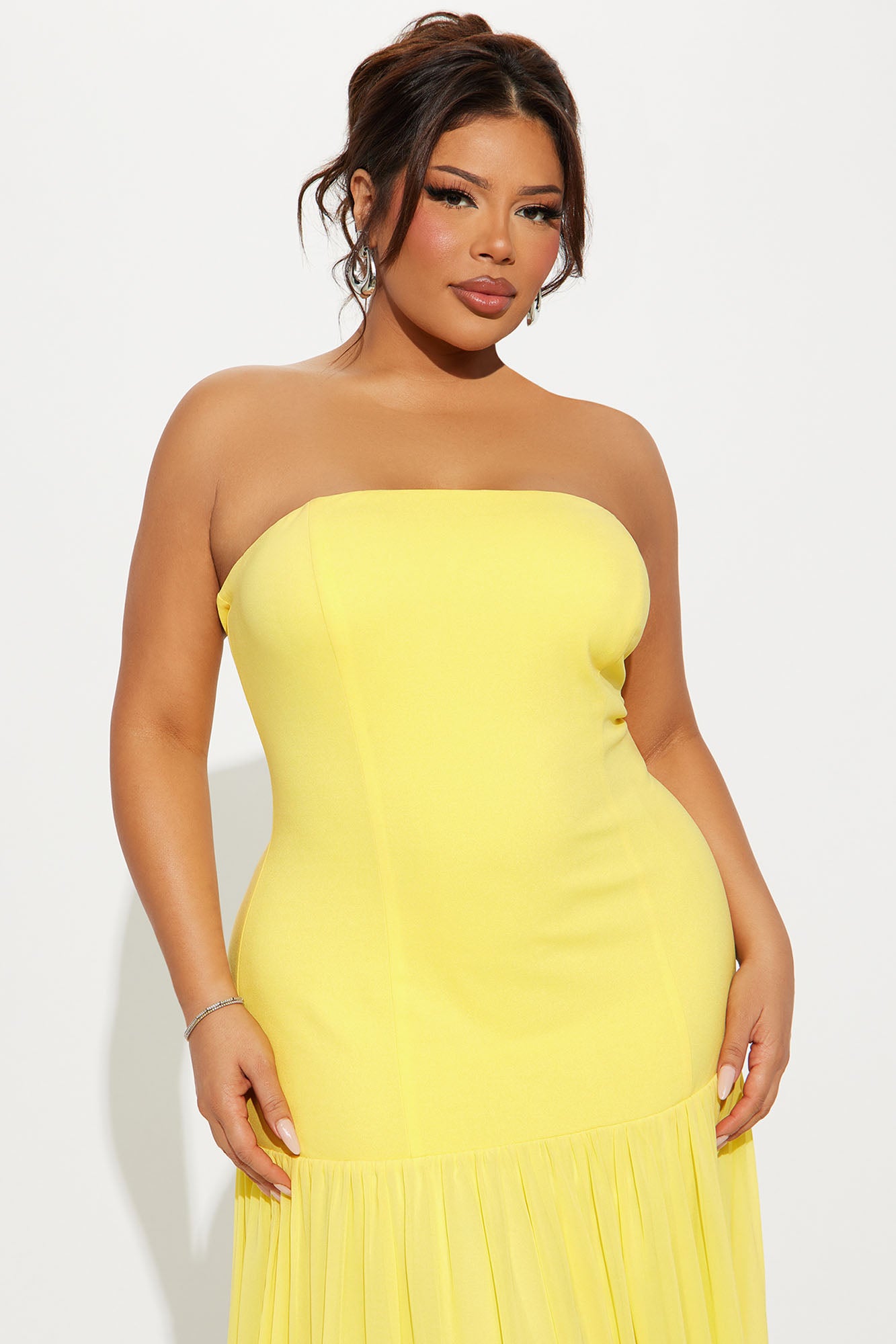 Daniella Chiffon Drop Waist Maxi Dress - Butter Yellow - Image 5