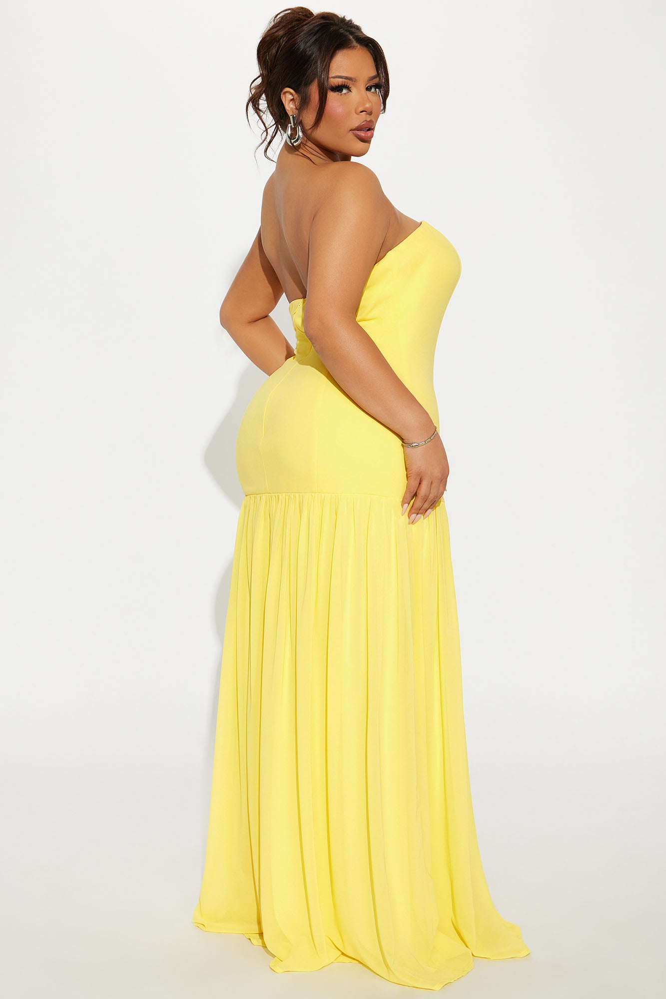 Daniella Chiffon Drop Waist Maxi Dress - Butter Yellow - Image 6