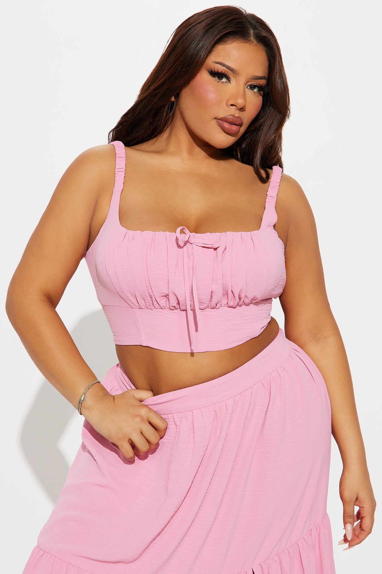 Country Belle Maxi Skirt Set - Pink - Image 5