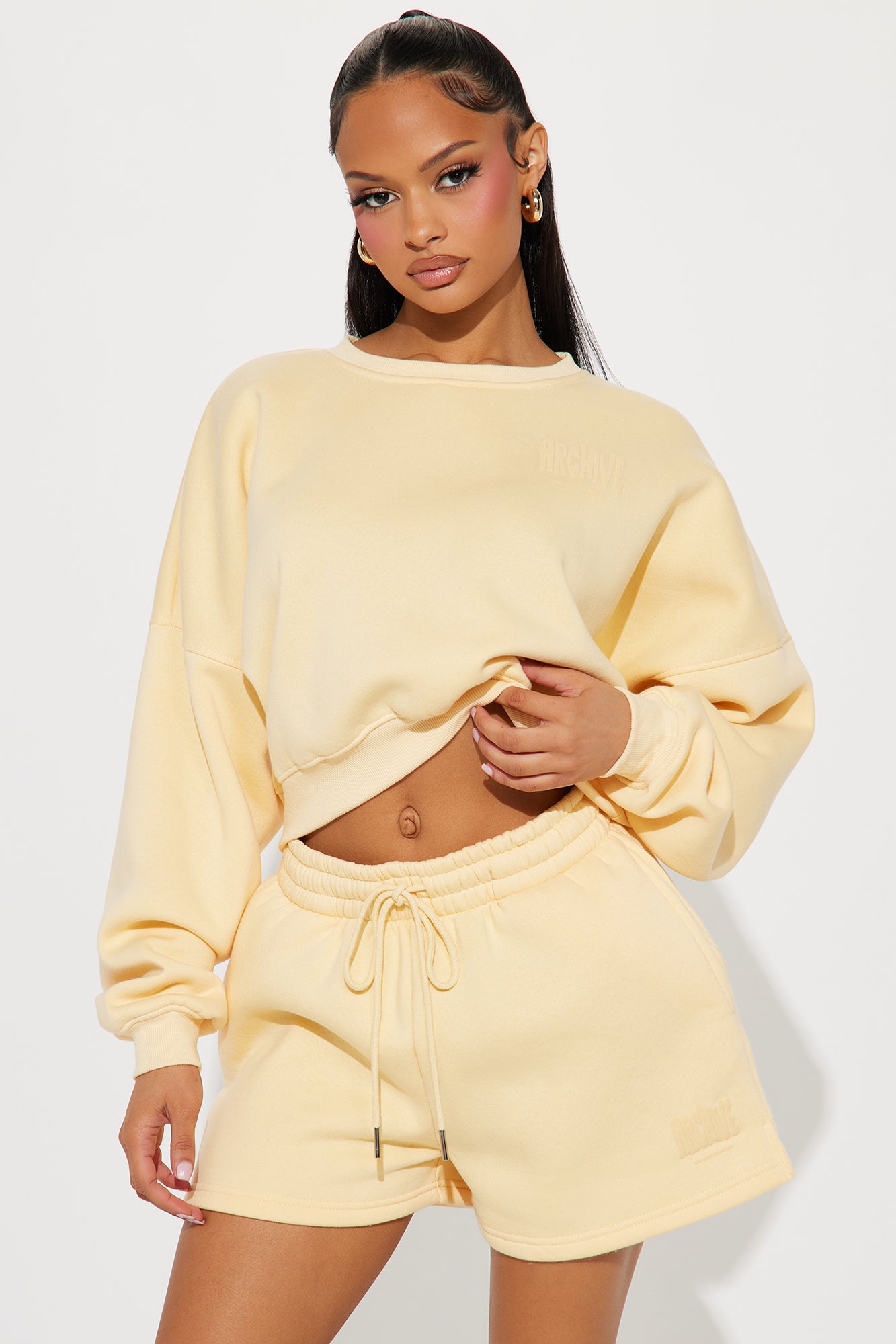 Archive Mode Fleece Short Set - Yellow - Image 5