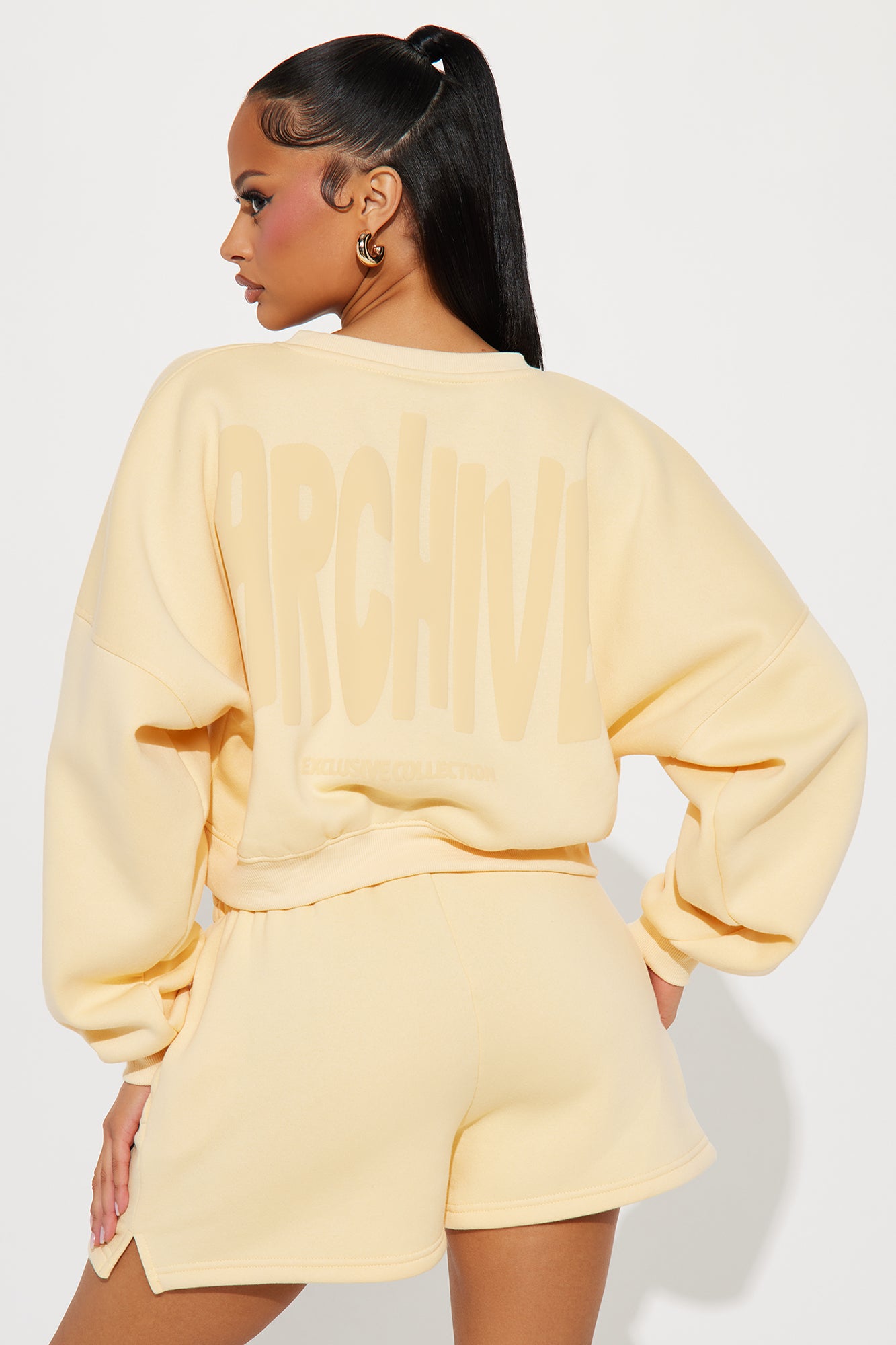 Archive Mode Fleece Short Set - Yellow - Image 6