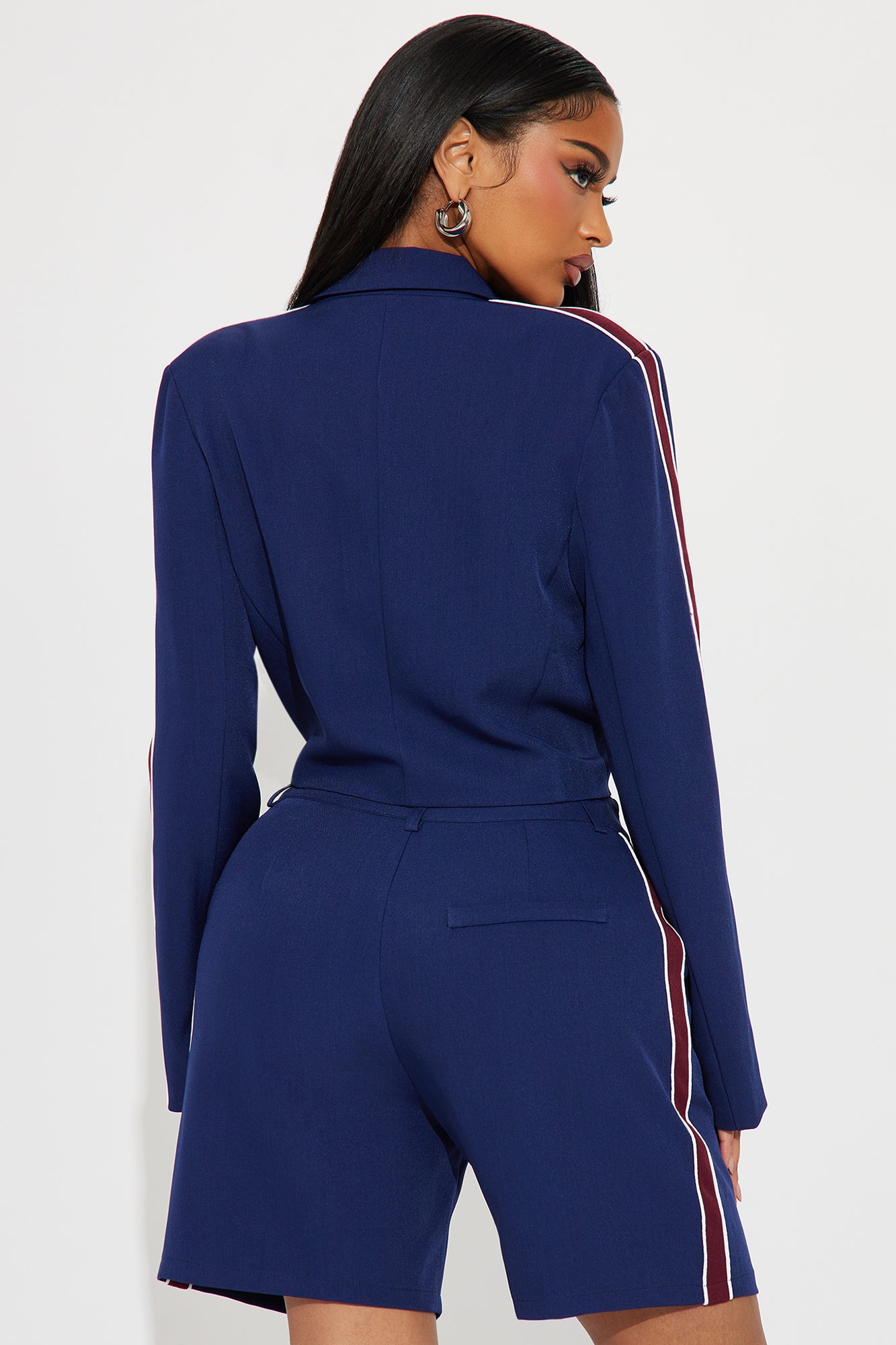 Kelly Cropped Blazer and Short Set - Navy/combo - Image 3