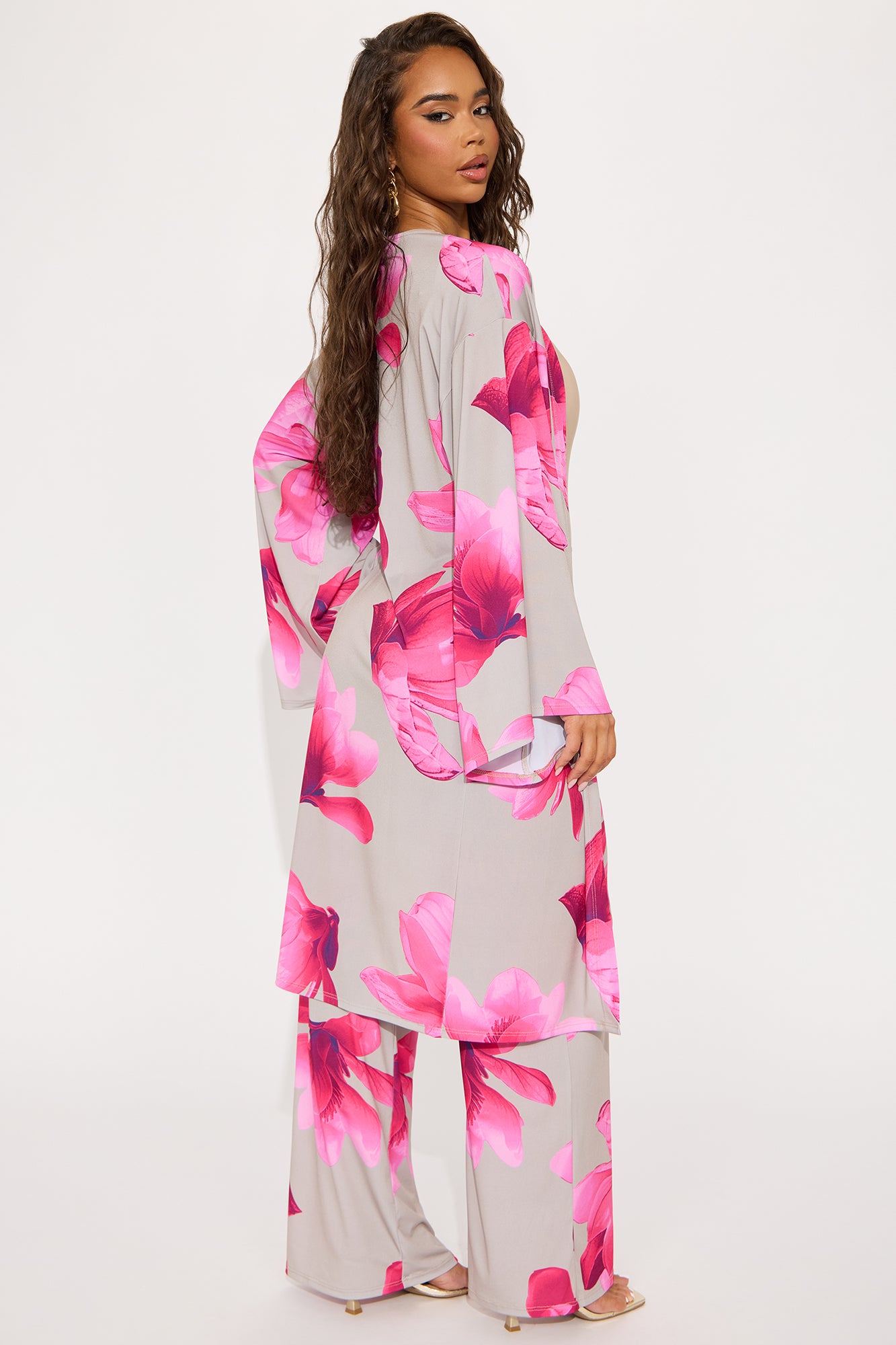 Como La Flor Kimono Pant Set - Sand/combo - Image 4