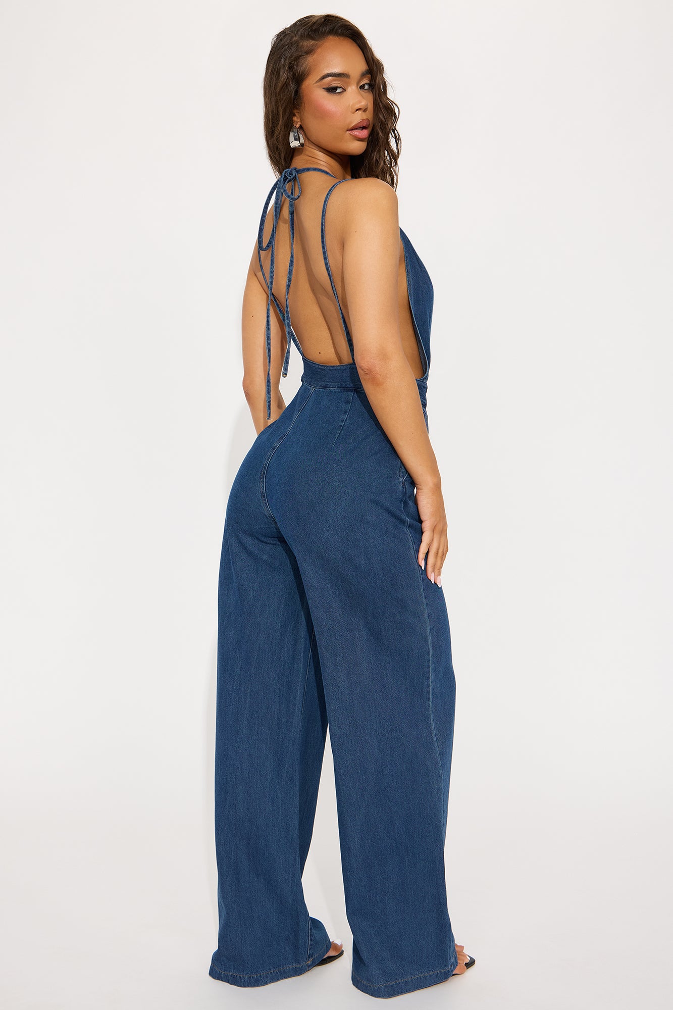 Always A Statement Denim Jumpsuit  - Dark Wash - Image 3