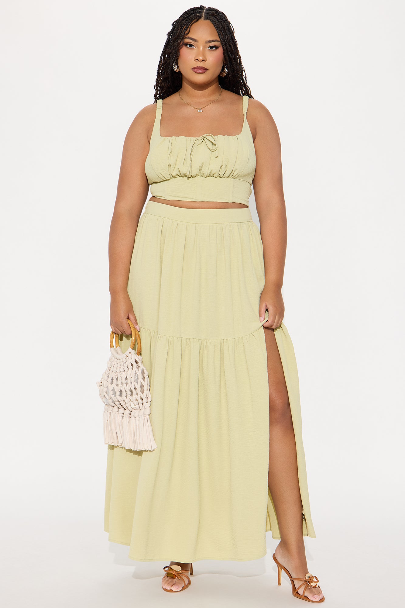 Country Belle Maxi Skirt Set - Sage - Image 4