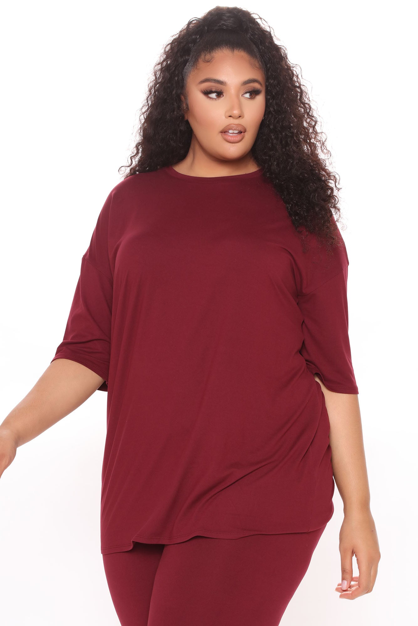 Weekend Vibes Legging Set - Wine - Image 6