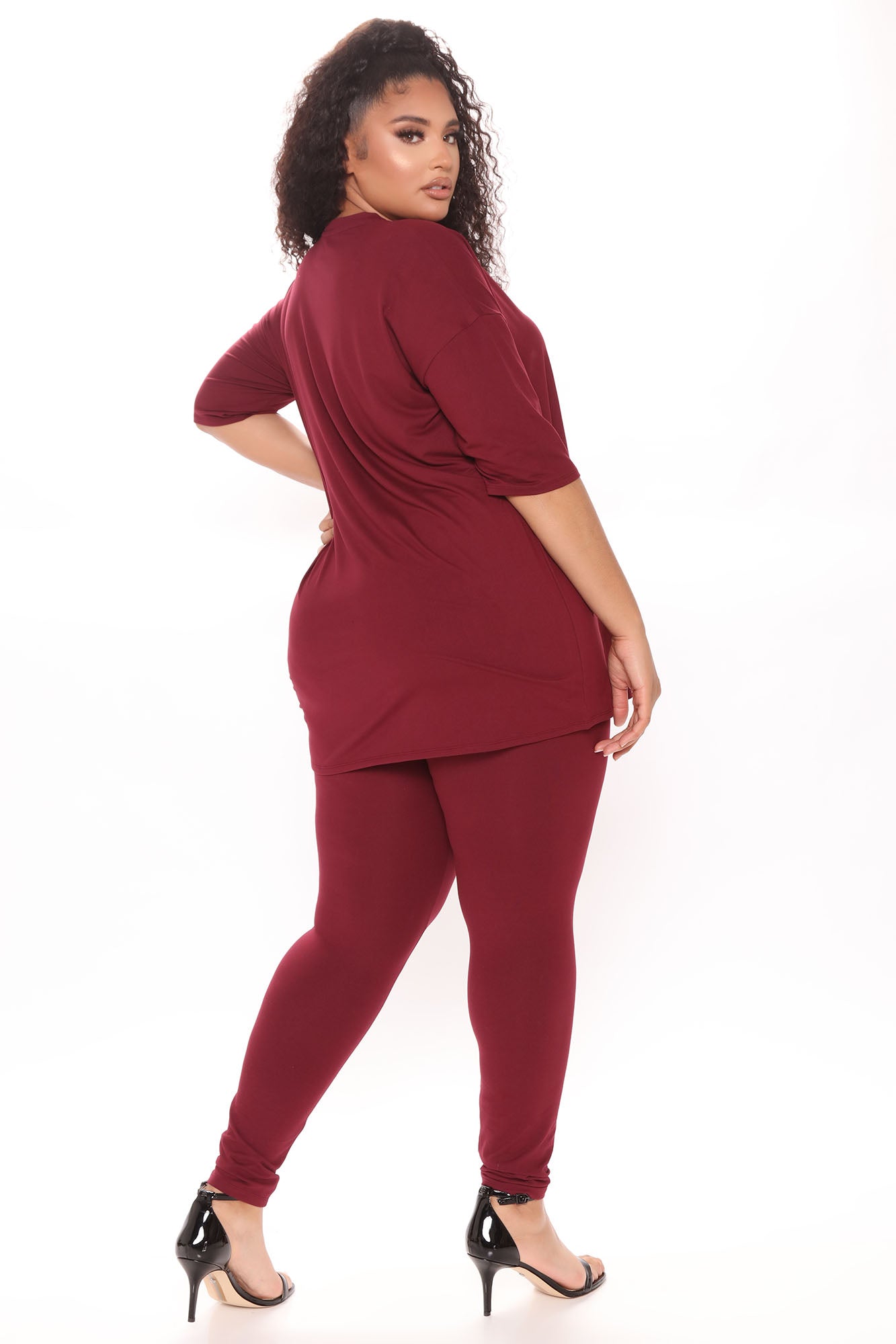 Weekend Vibes Legging Set - Wine - Image 7
