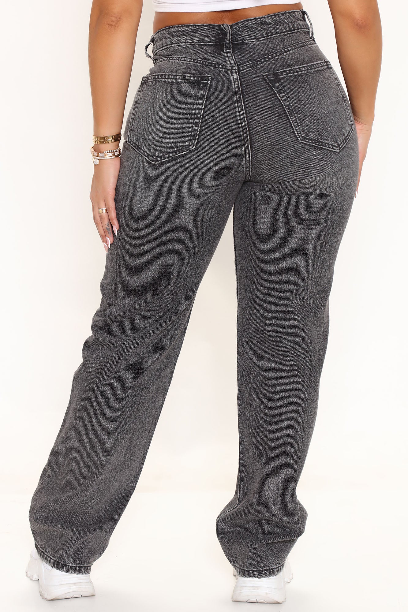 The Crossover Straight Leg Jeans - Black - Image 3