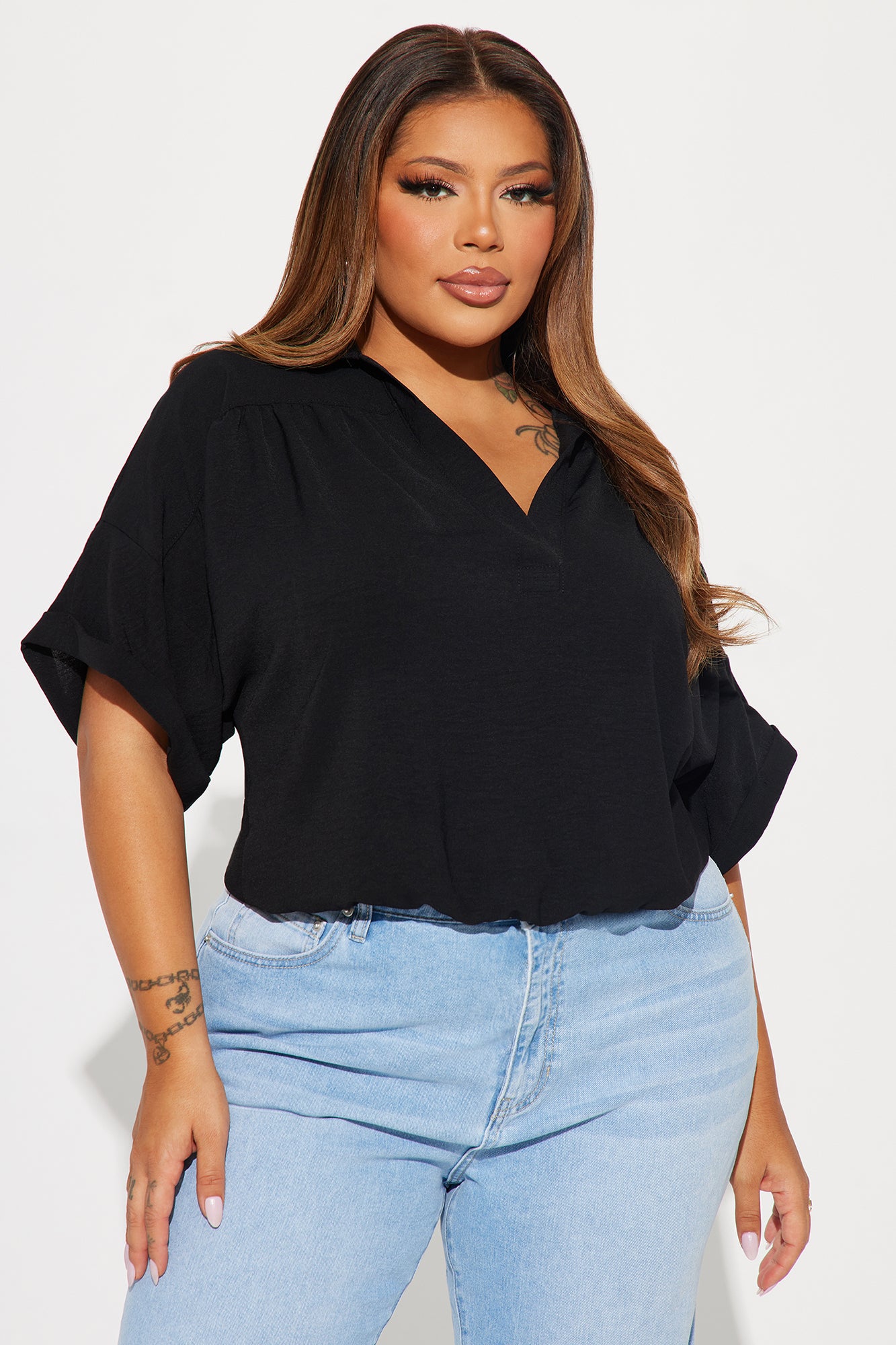 Breezy Day Blouse Top - Black - Image 4