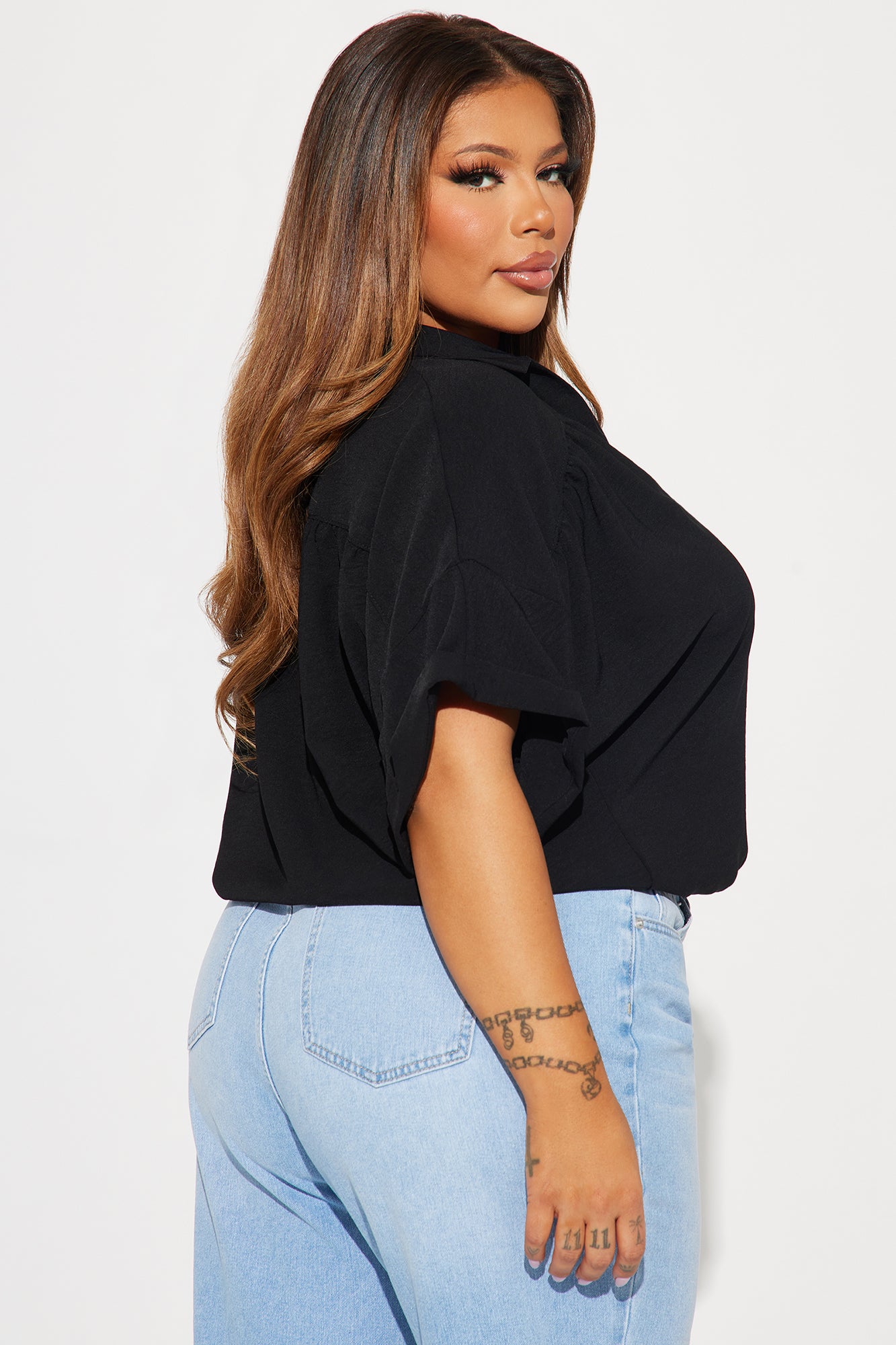 Breezy Day Blouse Top - Black - Image 6